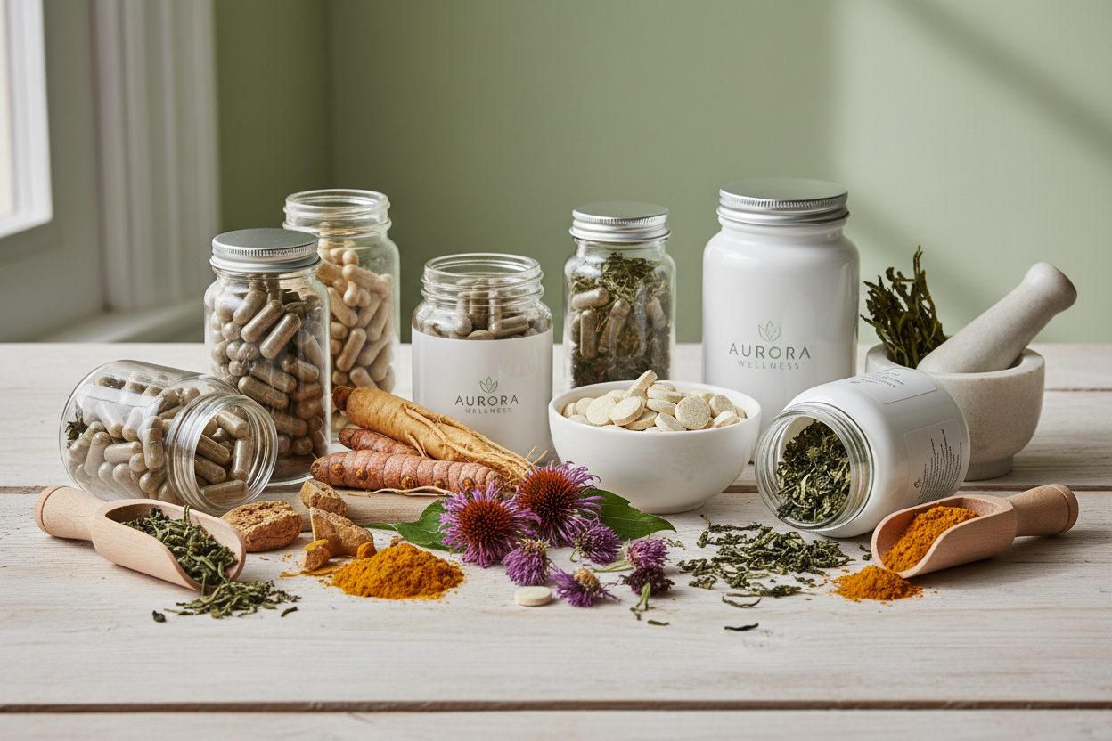 天然草本保健品 (Herbal Supplements) | 薑黃, 花旗參, 護肝排毒