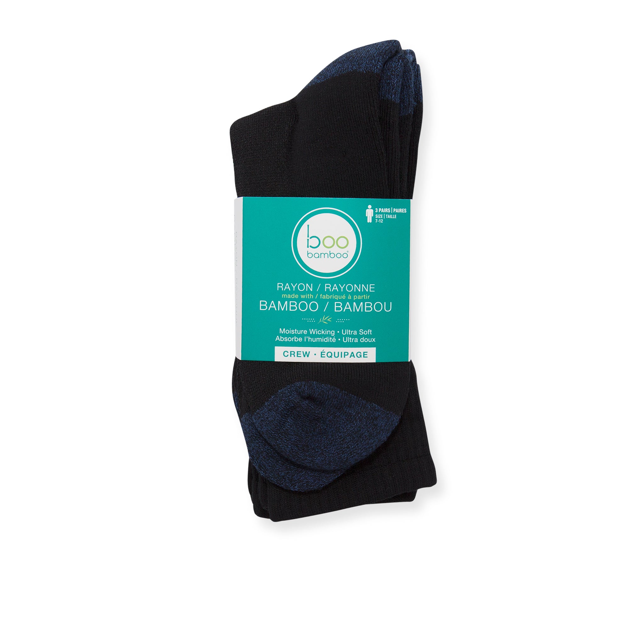 Hush Brands BOO 竹纖維 RAYON & 竹纖維 MEN’S 中筒襪|BLACK 3PACK 主產品圖