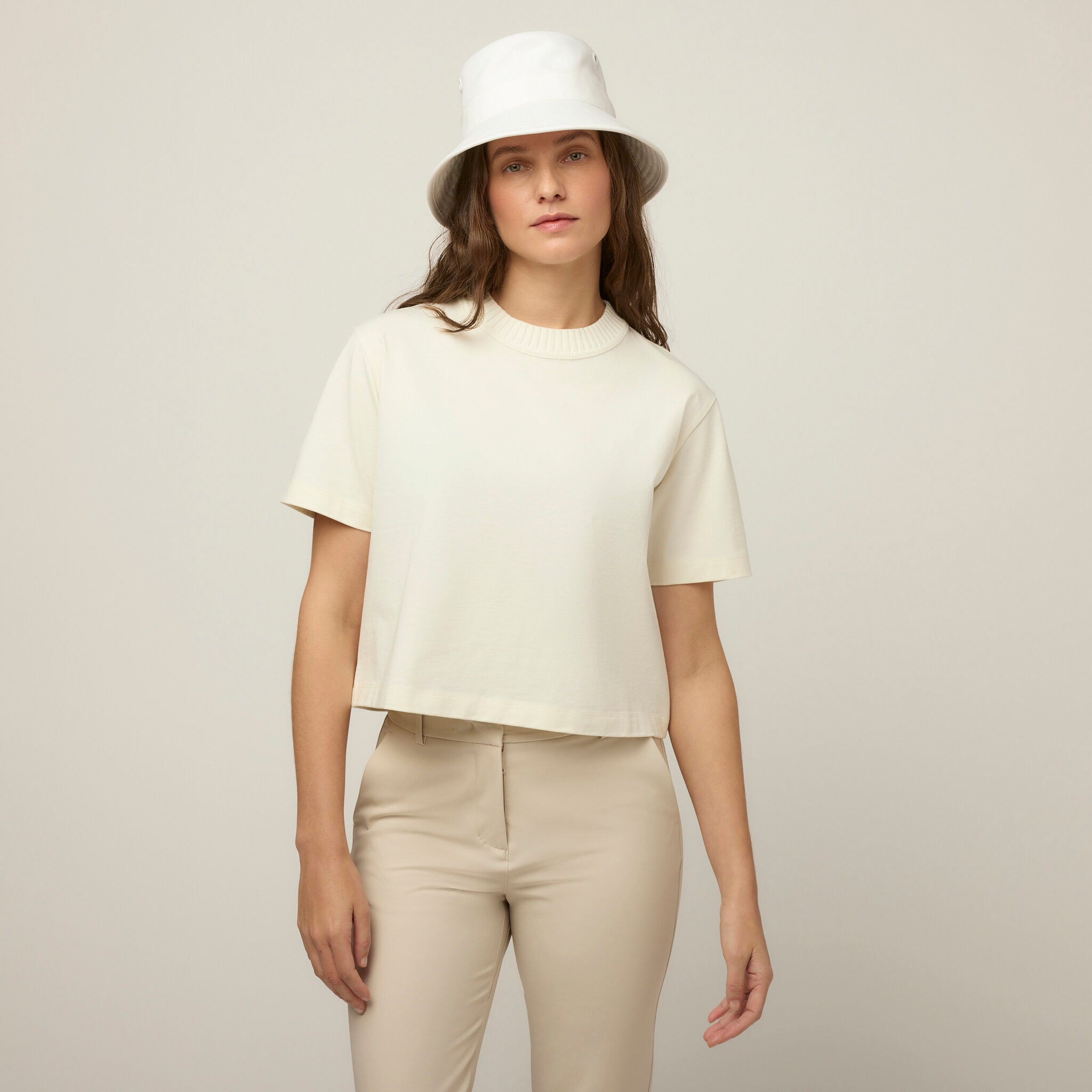 Tilley Rib Neckline Cropped T 恤 主產品圖