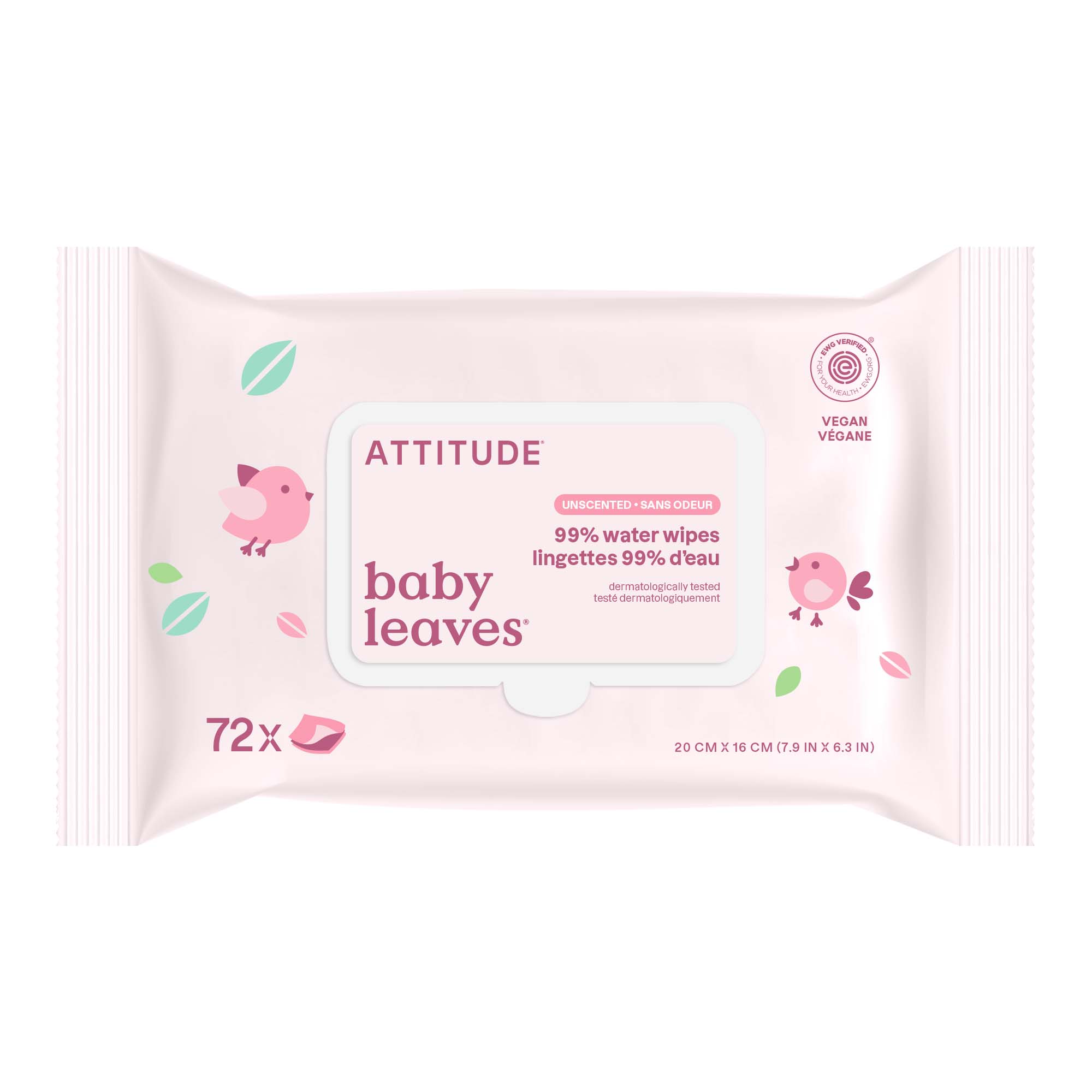 ATTITUDE 嬰兒濕紙巾|99% Water 主產品圖