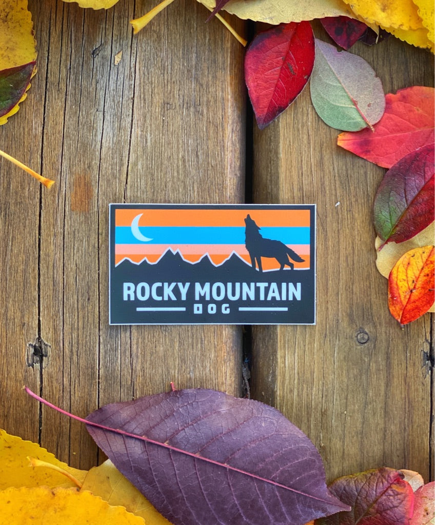 Rocky Mountain Dog RMD Rectangle Wolf Crescent Moon 貼紙 產品細節圖 2