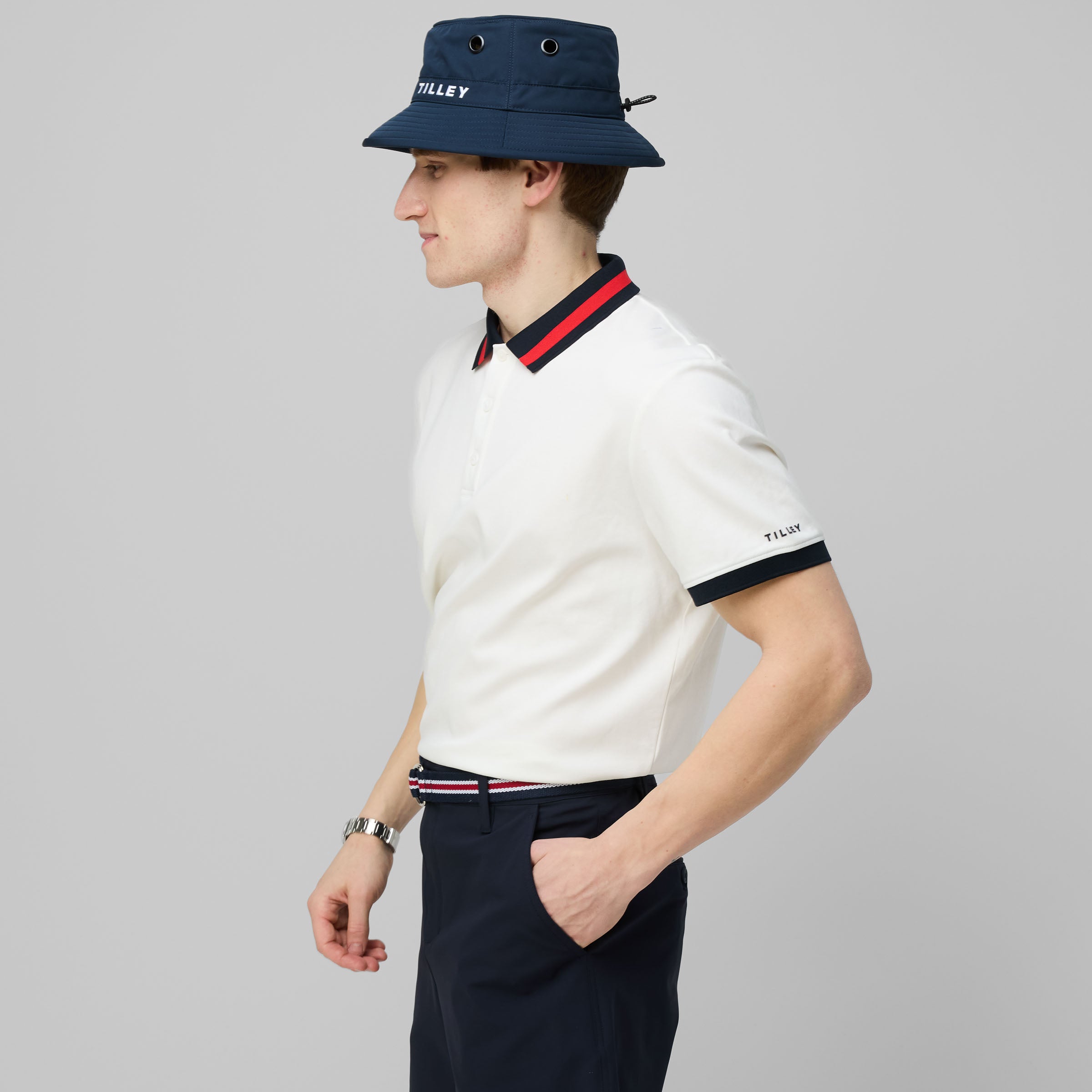 Tilley Supima Pique Stripe Polo 恤 產品細節圖 2