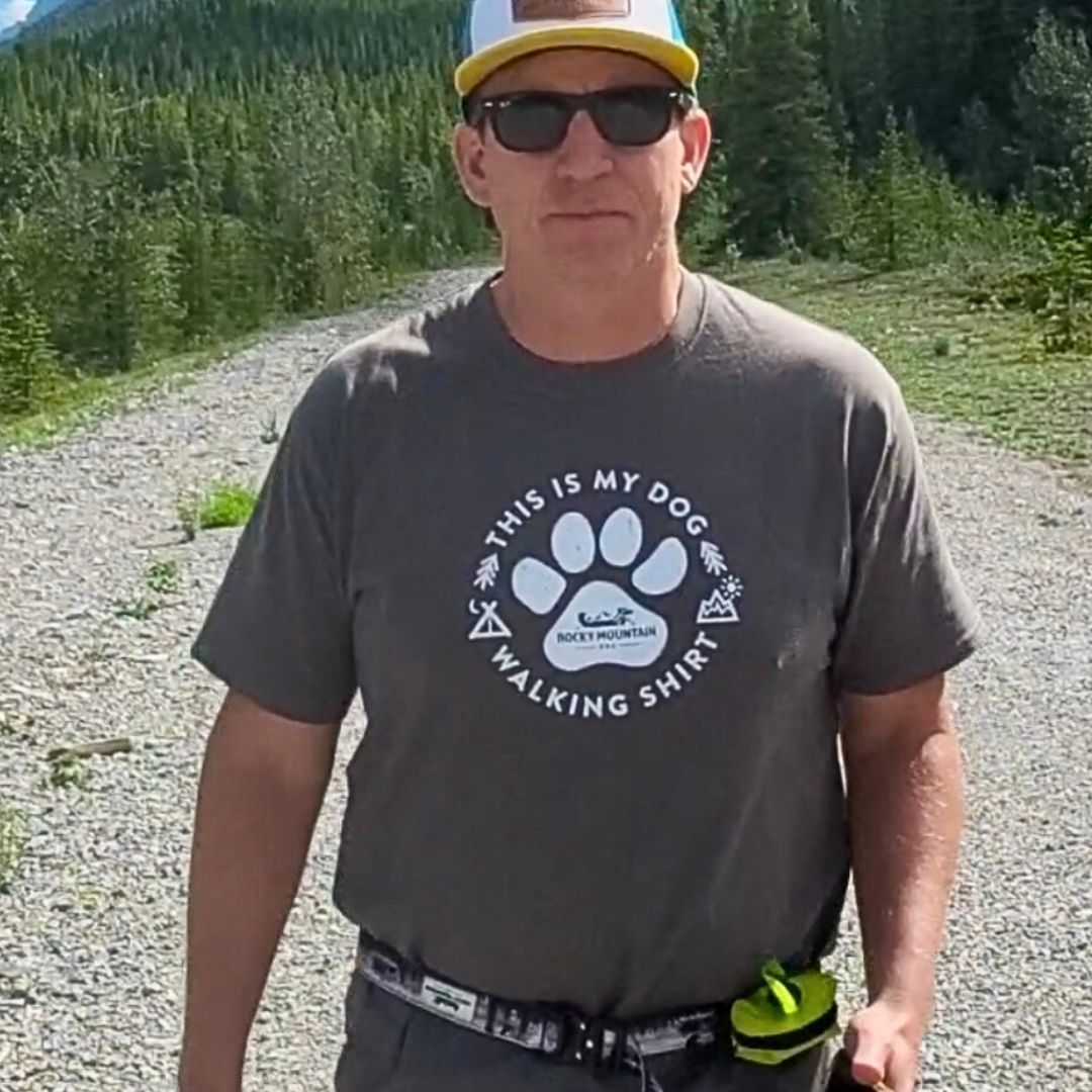 Rocky Mountain Dog Grey Men's Dog Walking T|Shirt 狗狗用品 產品細節圖 2