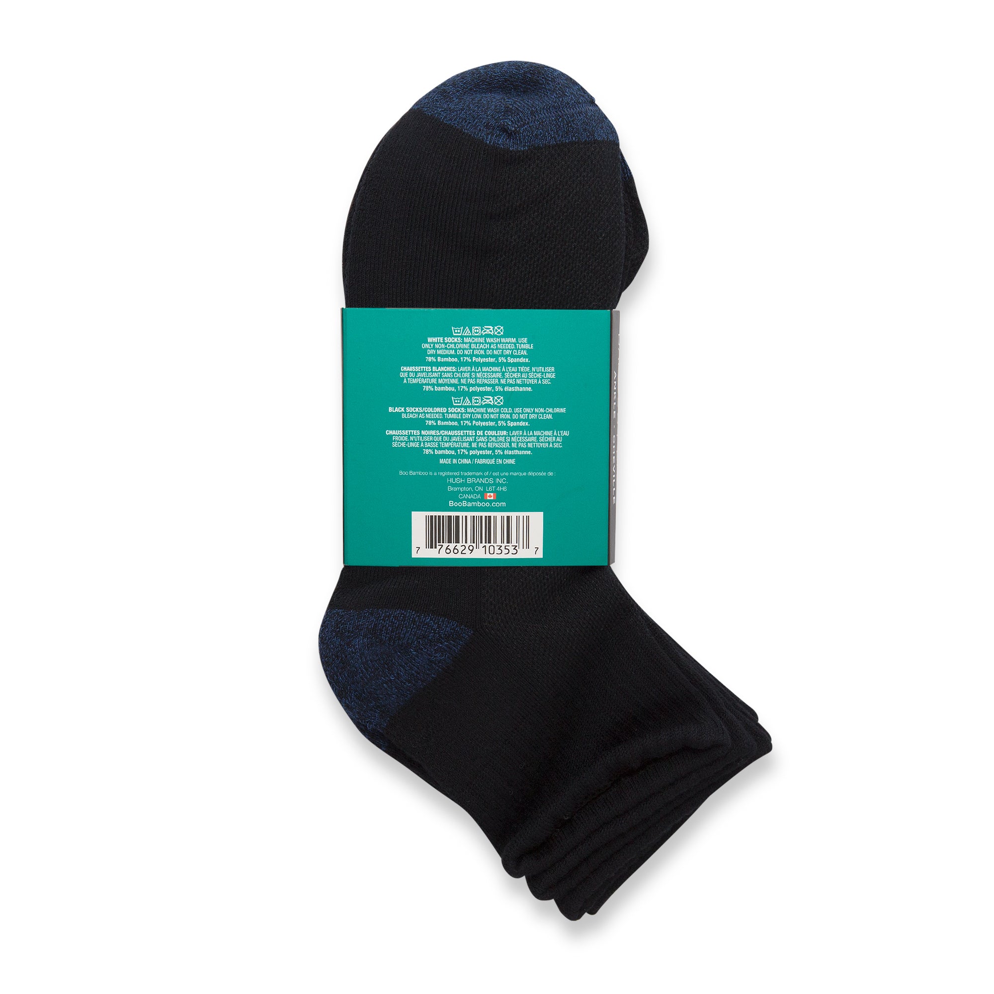 Hush Brands BOO 竹纖維 RAYON & 竹纖維 MEN’S 短襪|BLACK 3PACK 產品細節圖 3