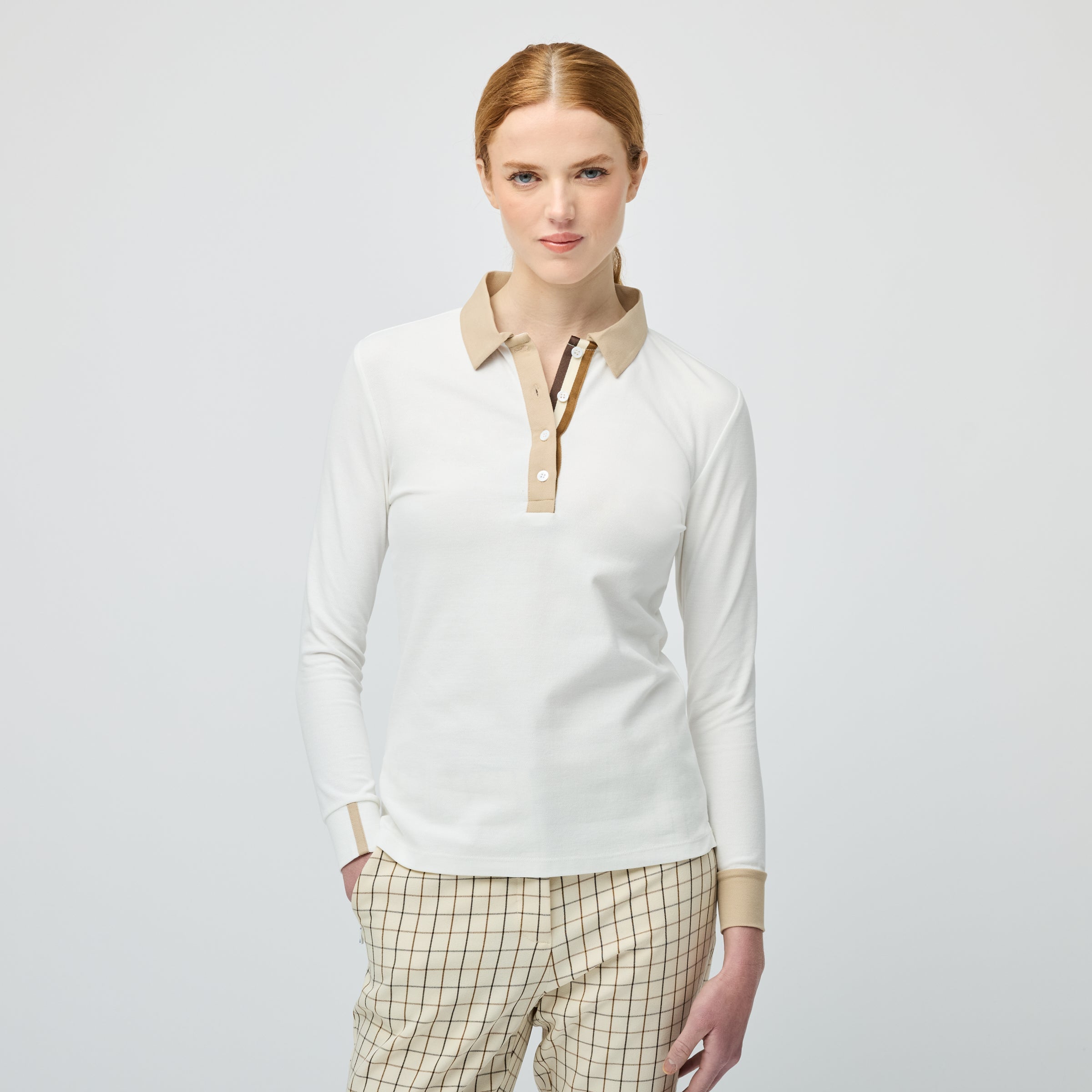 Tilley Preppy Pique 長袖 Stripe Placket Polo 恤 產品細節圖 3