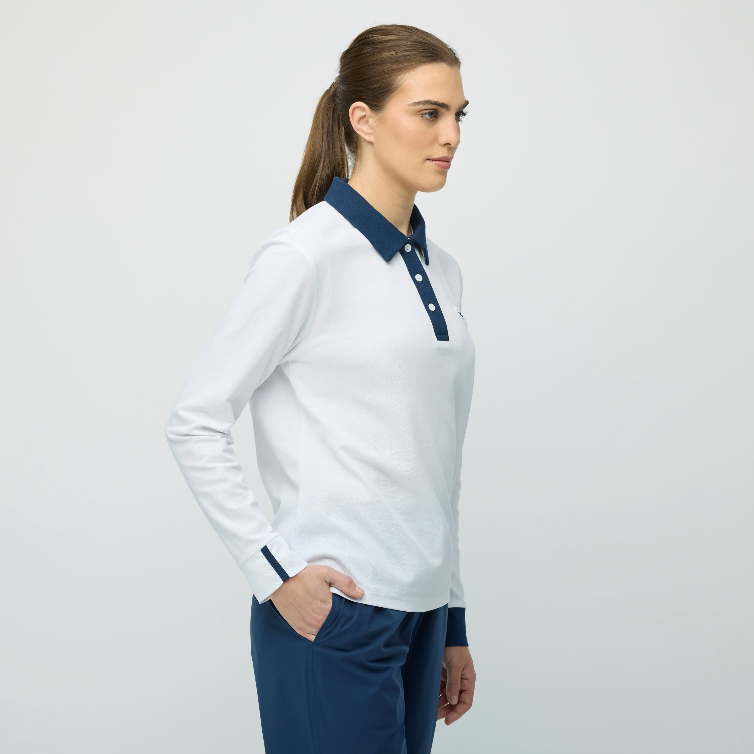 Tilley Preppy Pique 長袖 Stripe Placket Polo 恤 產品細節圖 6