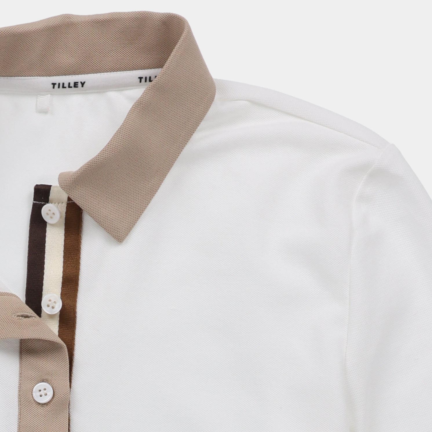 Tilley Preppy Pique 長袖 Stripe Placket Polo 恤 產品細節圖 8