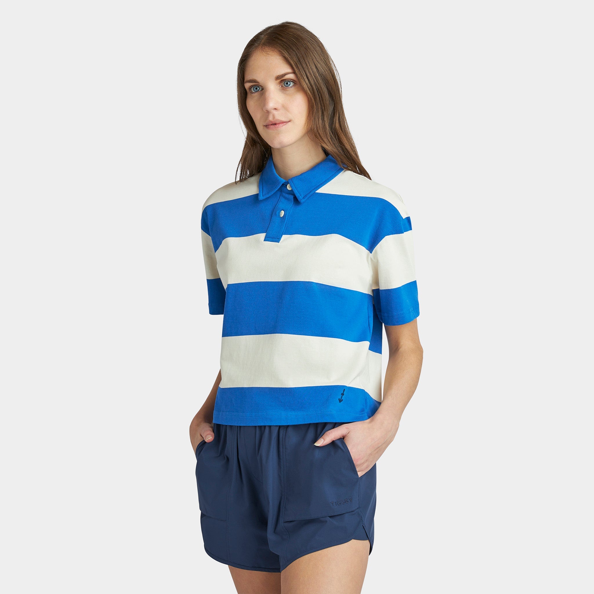 Tilley Stripe Marine Cropped Polo 恤 產品細節圖 9