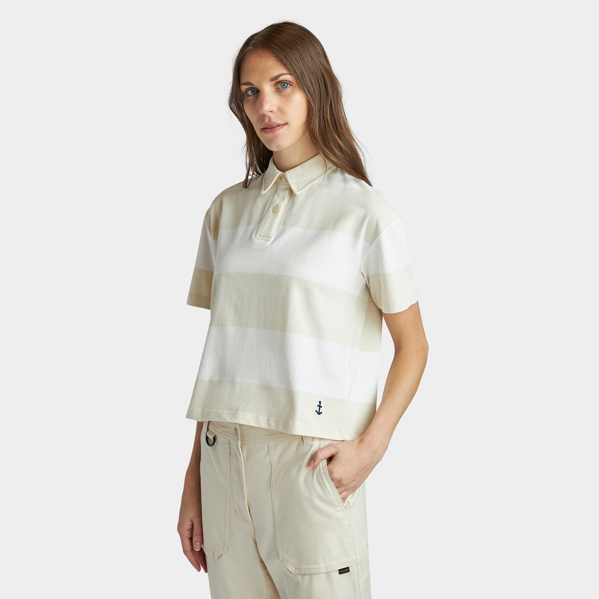 Tilley Stripe Marine Cropped Polo 恤 產品細節圖 17