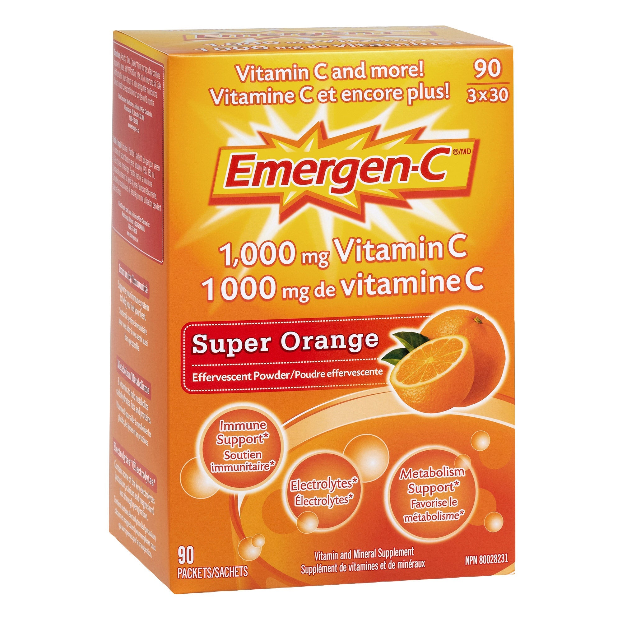 Emergen-C Super Orange 維他命C 1000mg 電解質沖劑 (30包 x 3盒) 產品圖片 2