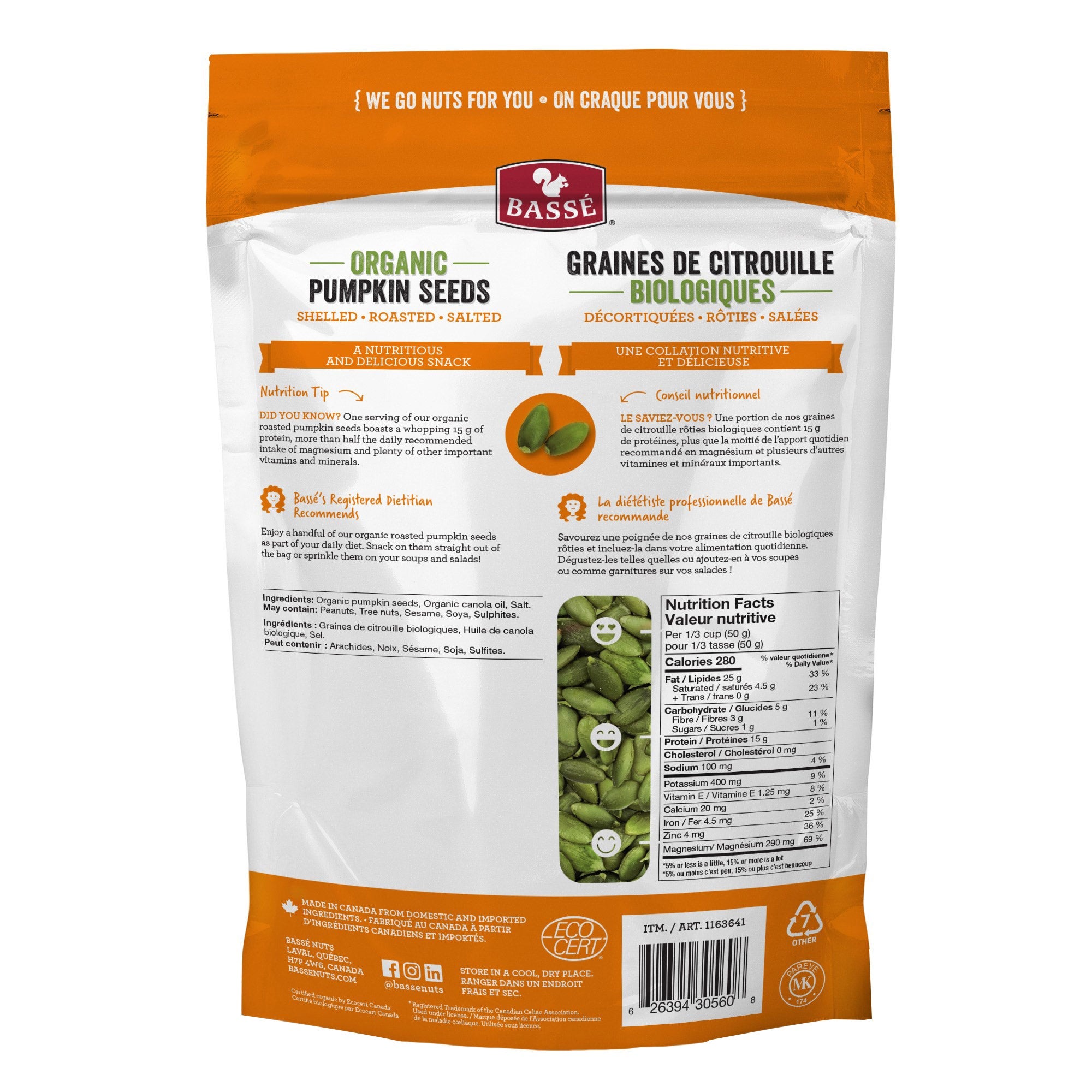 Bassé 有機南瓜籽 高纖植物蛋白 (1.2kg) 產品圖片 2