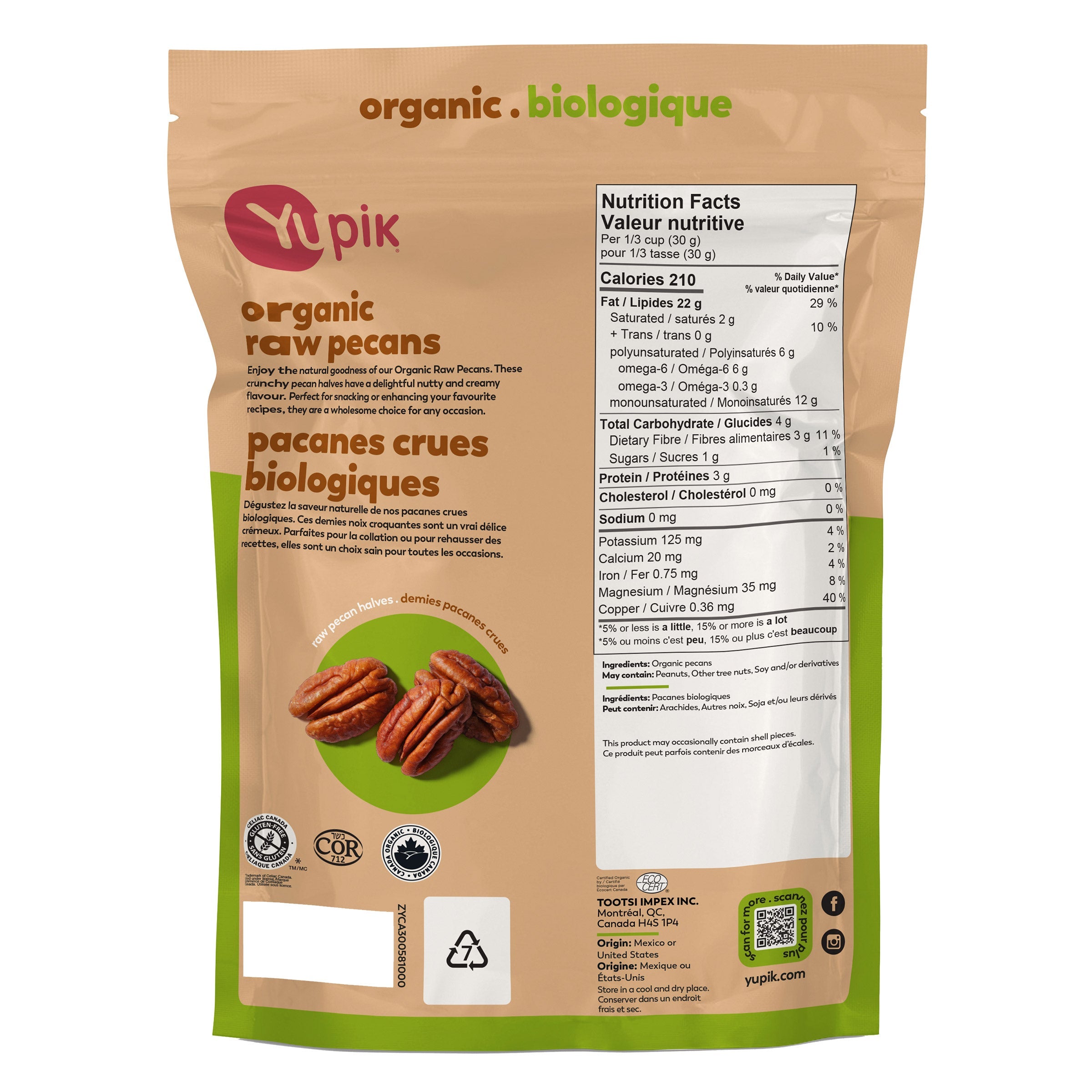 Yupik 有機碧根果仁 (1kg) 產品圖片2