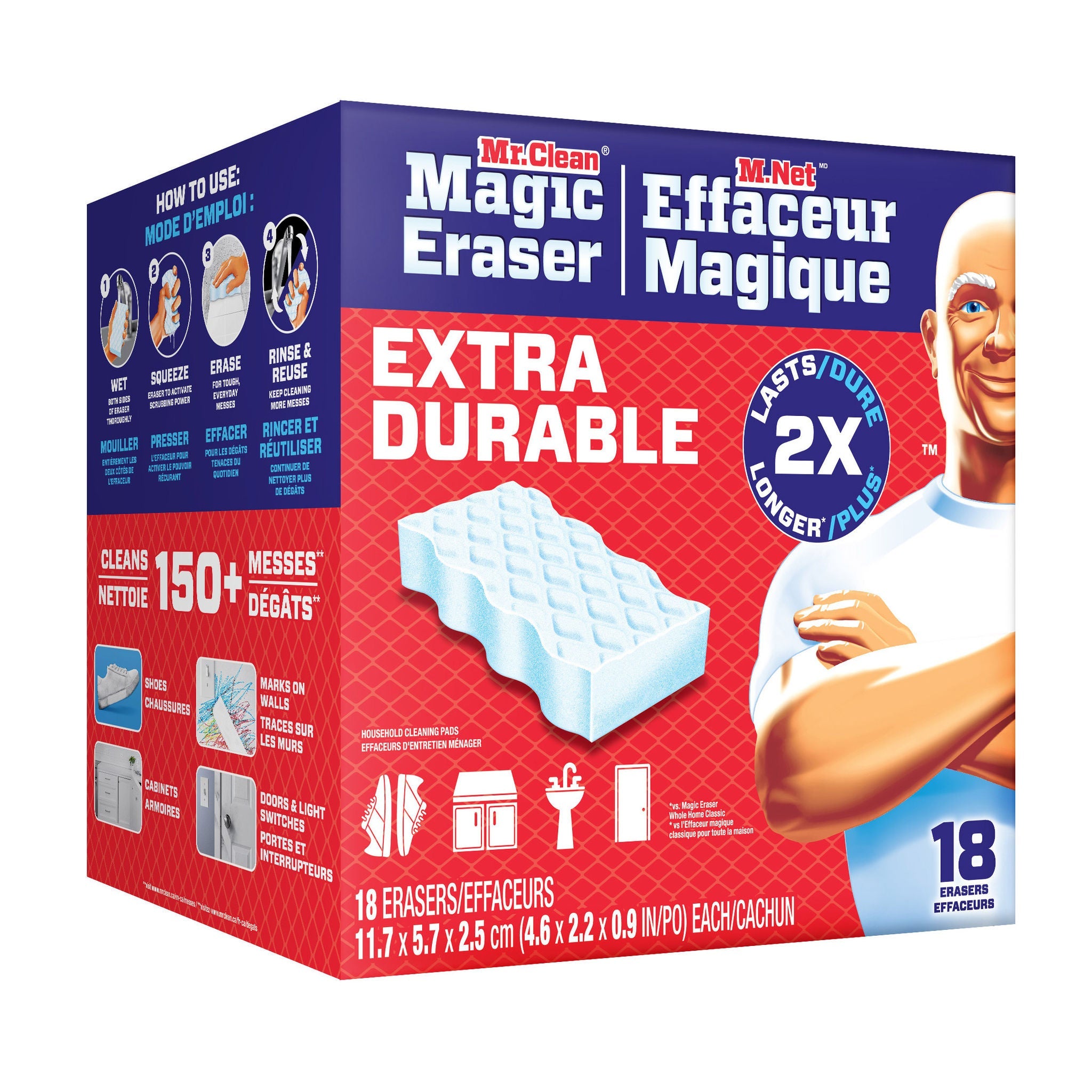 Mr. Clean Magic Eraser Extra Durable 加厚耐用神奇海綿 (18件裝) 產品圖片 2