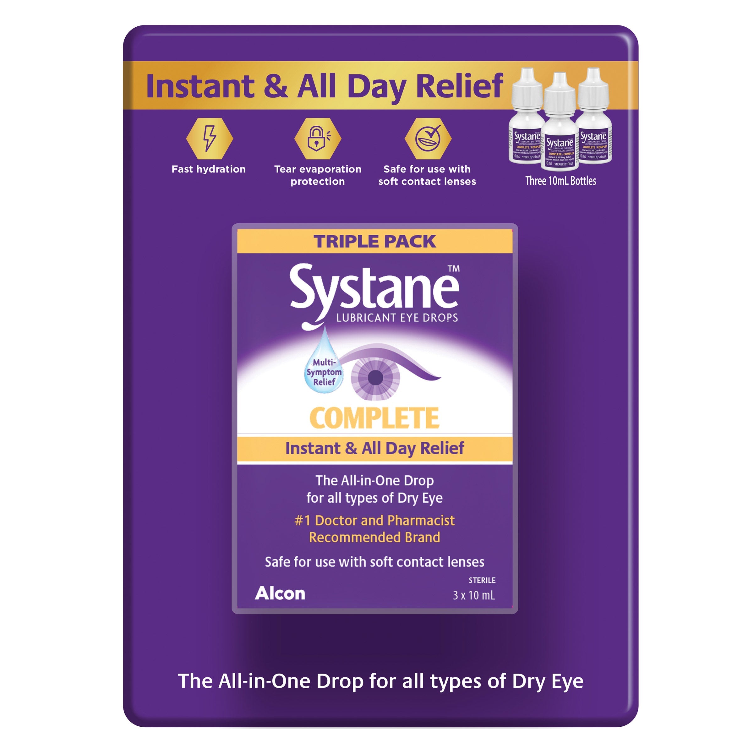 Systane Complete 全方位乾眼潤滑滴眼液 (10mL x 3樽) 產品圖片 1