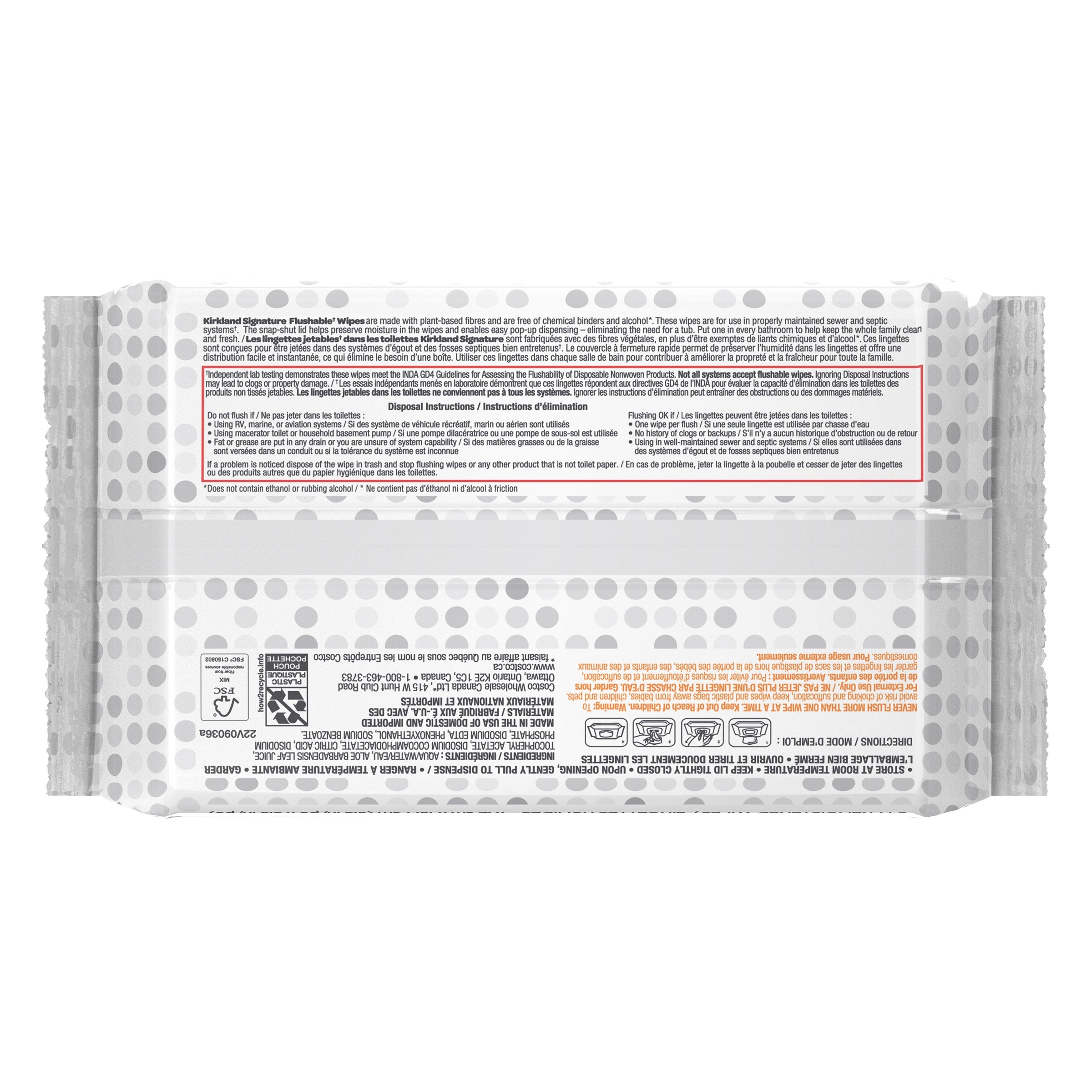 Kirkland Signature 無香可沖式濕紙巾|植物纖維 (64片 x 10包|共640片) 產品圖片 5