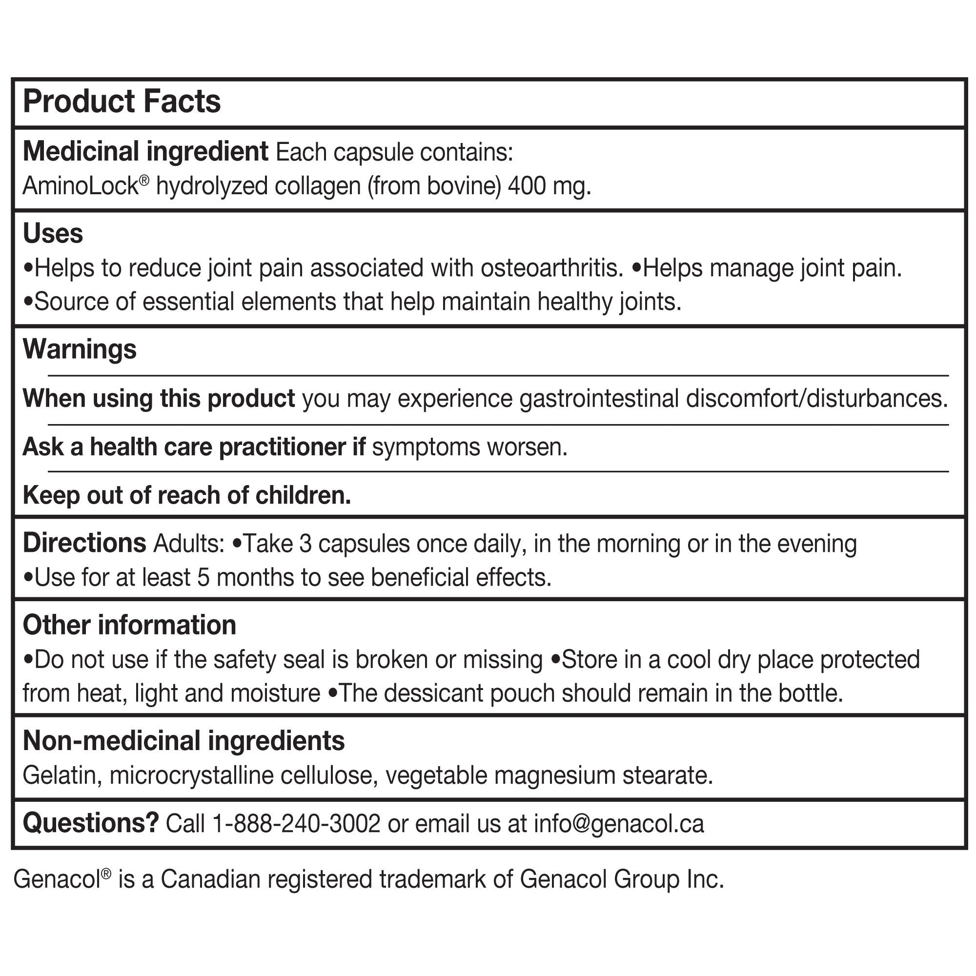 Genacol Original 原味水解膠原蛋白膠囊 (270粒) 產品圖片 2