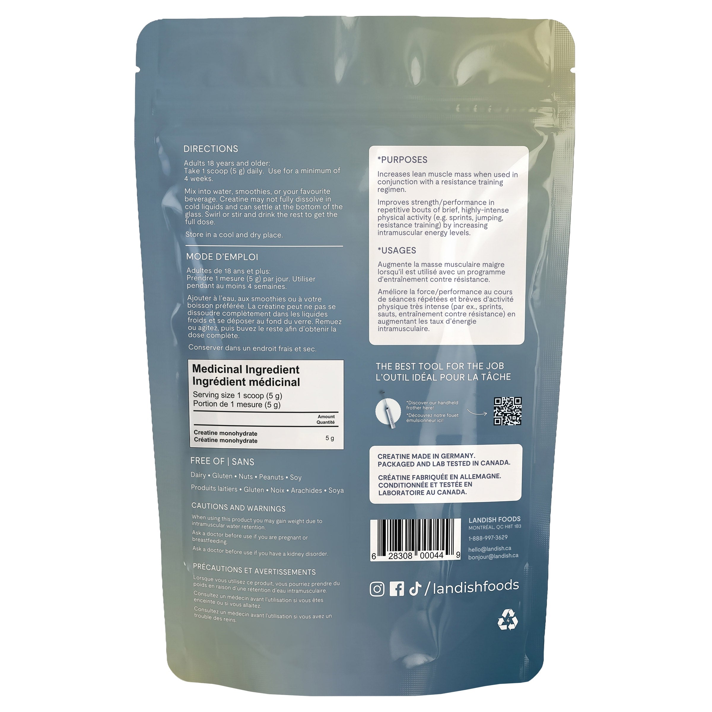 Landish Creapure 高純度一水肌酸粉 (1kg) 產品圖片 2