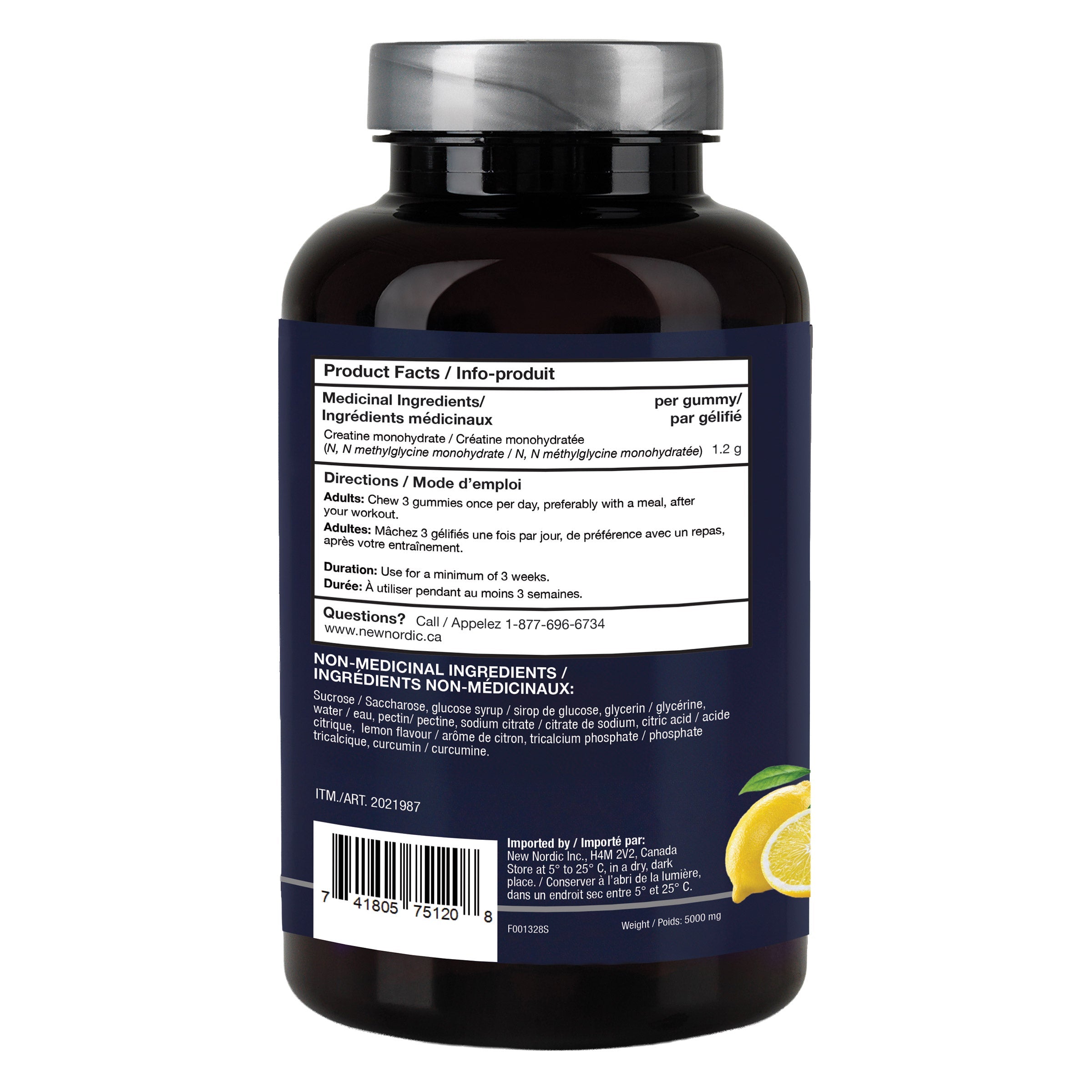 New Nordic Creatine 肌酸運動增肌軟糖 檸檬味 1.2g/粒 (120粒) 產品圖片 2
