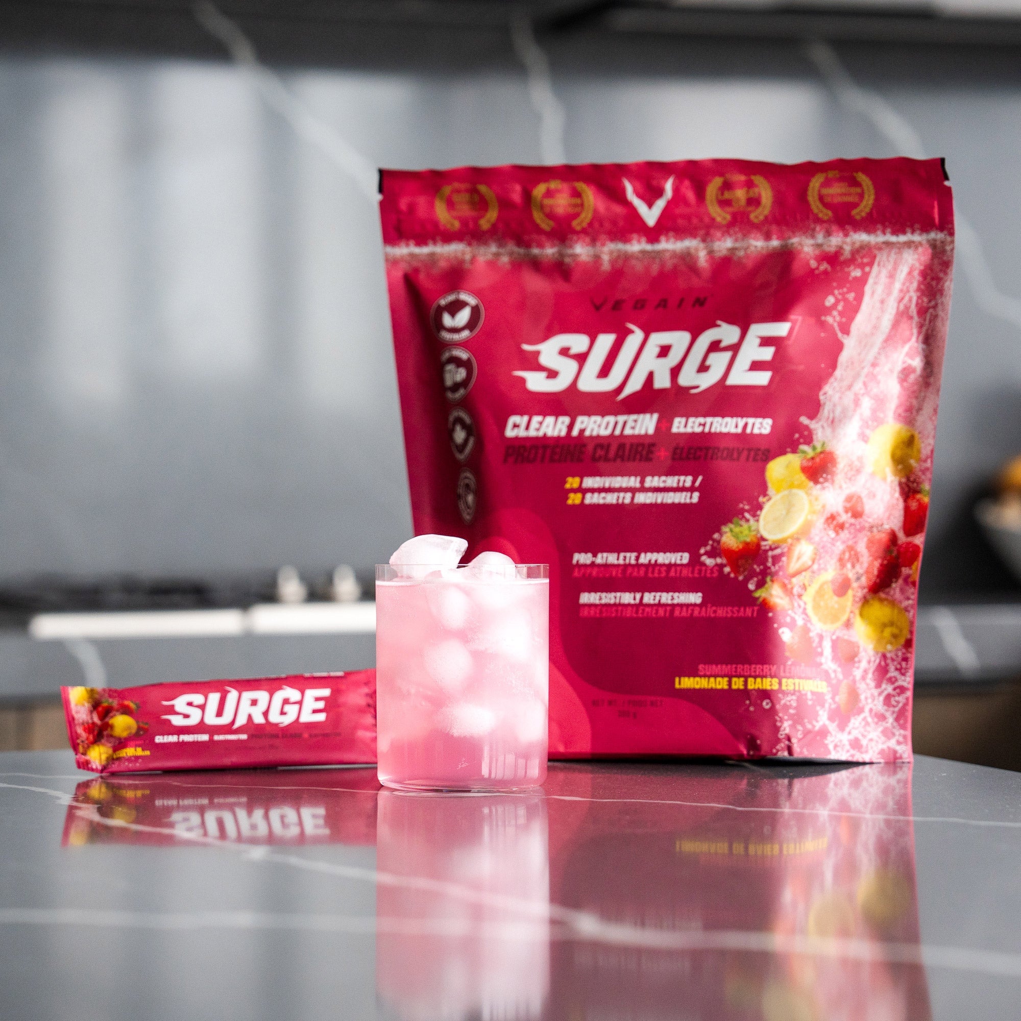 VEGAIN SURGE 透明蛋白電解質沖劑 夏日莓果檸檬味 (15g x 20包) 產品圖片 4