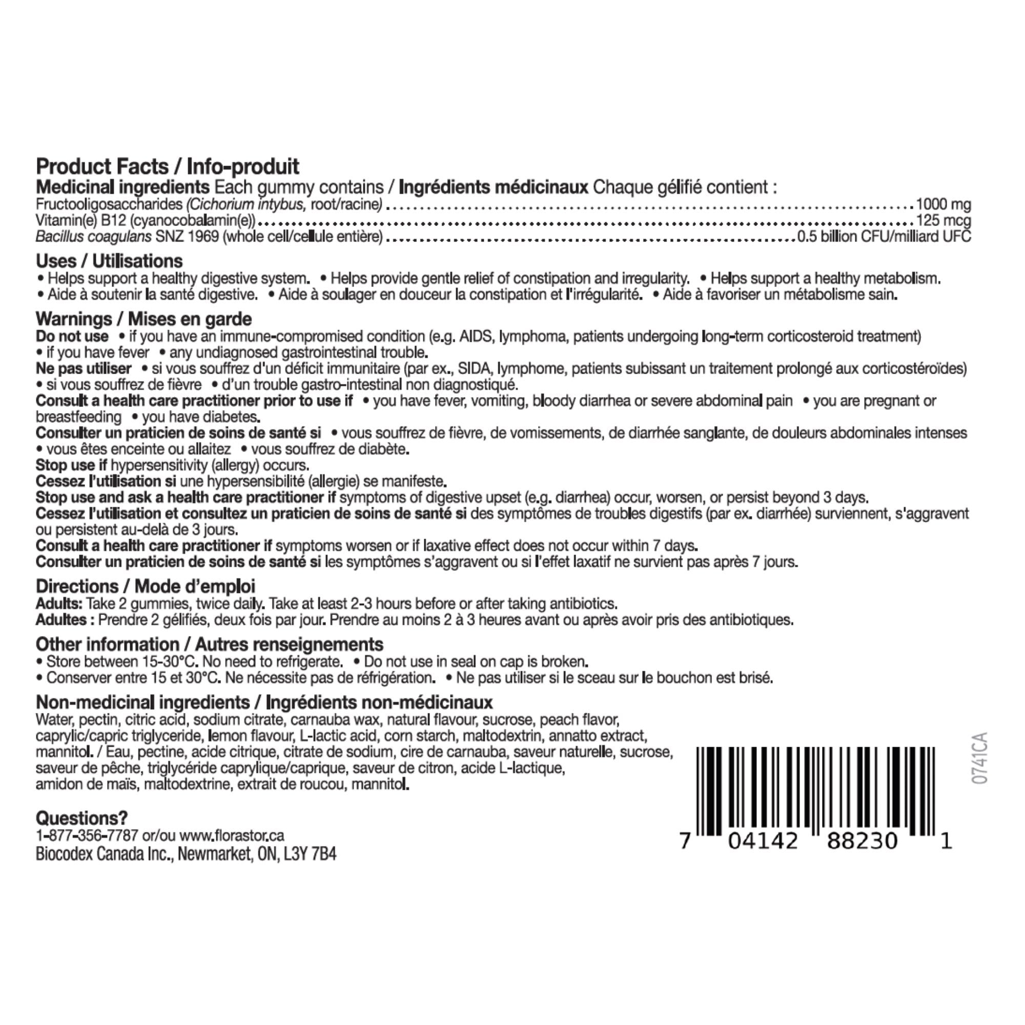 Florastor Florastor Probiotic + Fibre Supplement, 2 x 56 Gummies 產品圖片 3