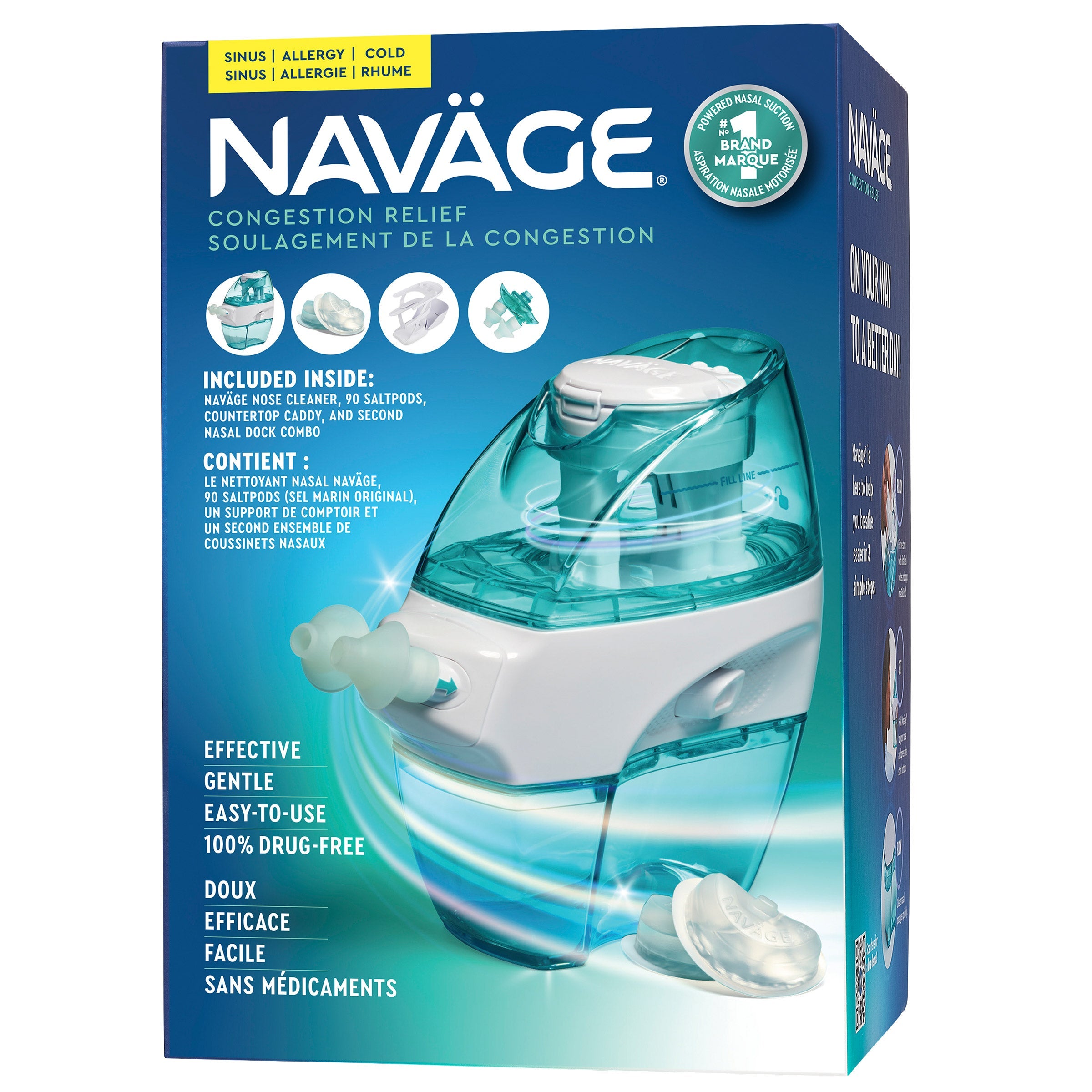 Navage 電動吸力洗鼻器套裝 (90粒 SaltPods + 雙鼻托 + 座枱架) 產品圖片 1