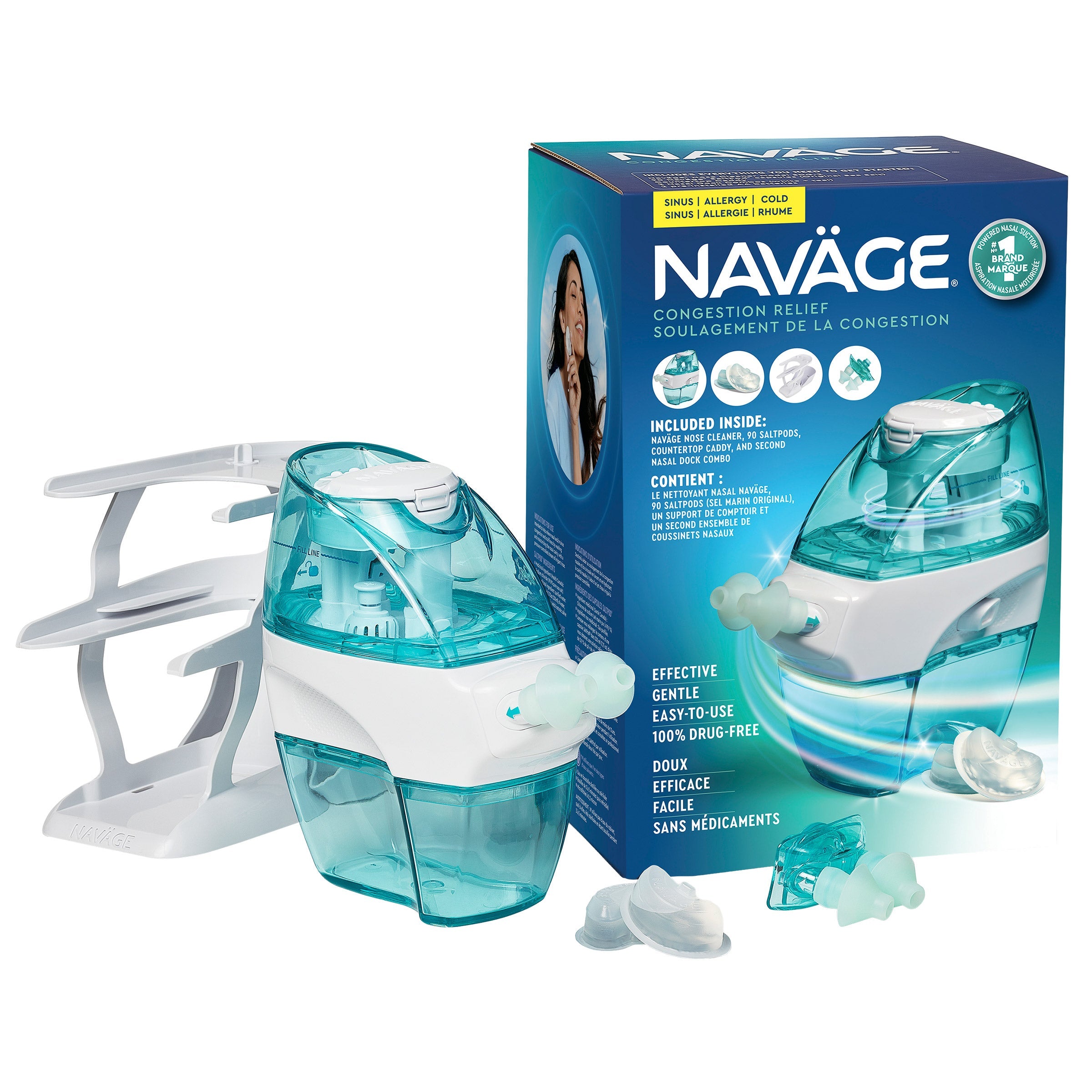 Navage 電動吸力洗鼻器套裝 (90粒 SaltPods + 雙鼻托 + 座枱架) 產品圖片 5