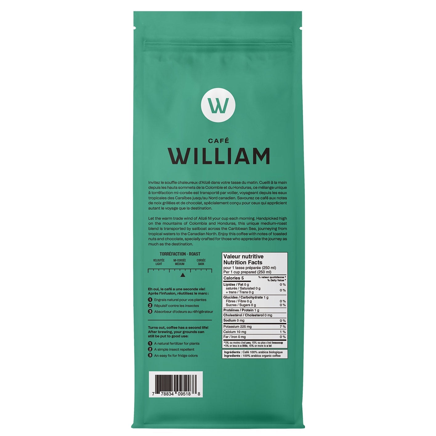 Café William 原粒咖啡豆 (908g x 2) 產品圖片2