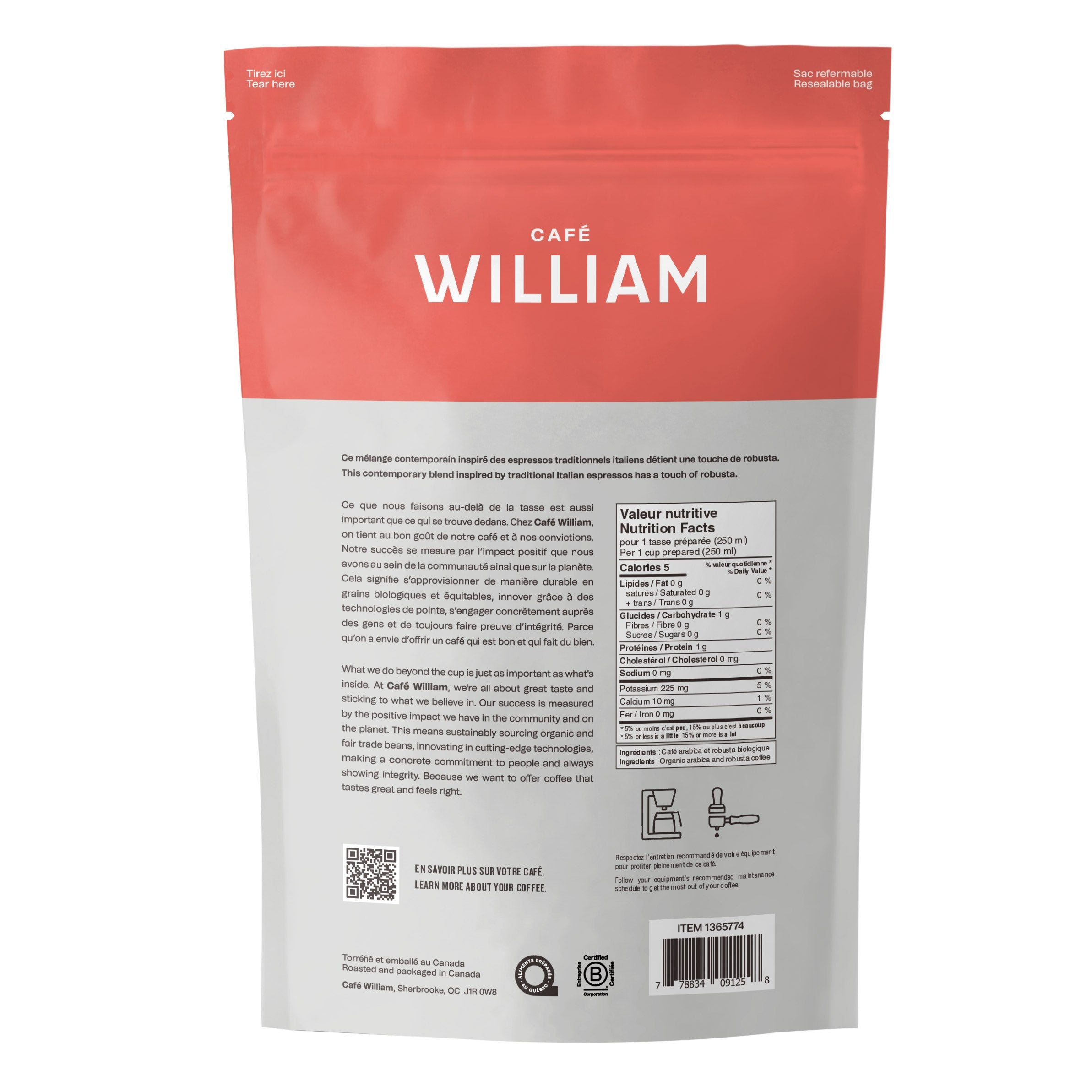 Café William Espresso Italiano 公平貿易有機咖啡豆 (908g x 2包) 產品圖片 2
