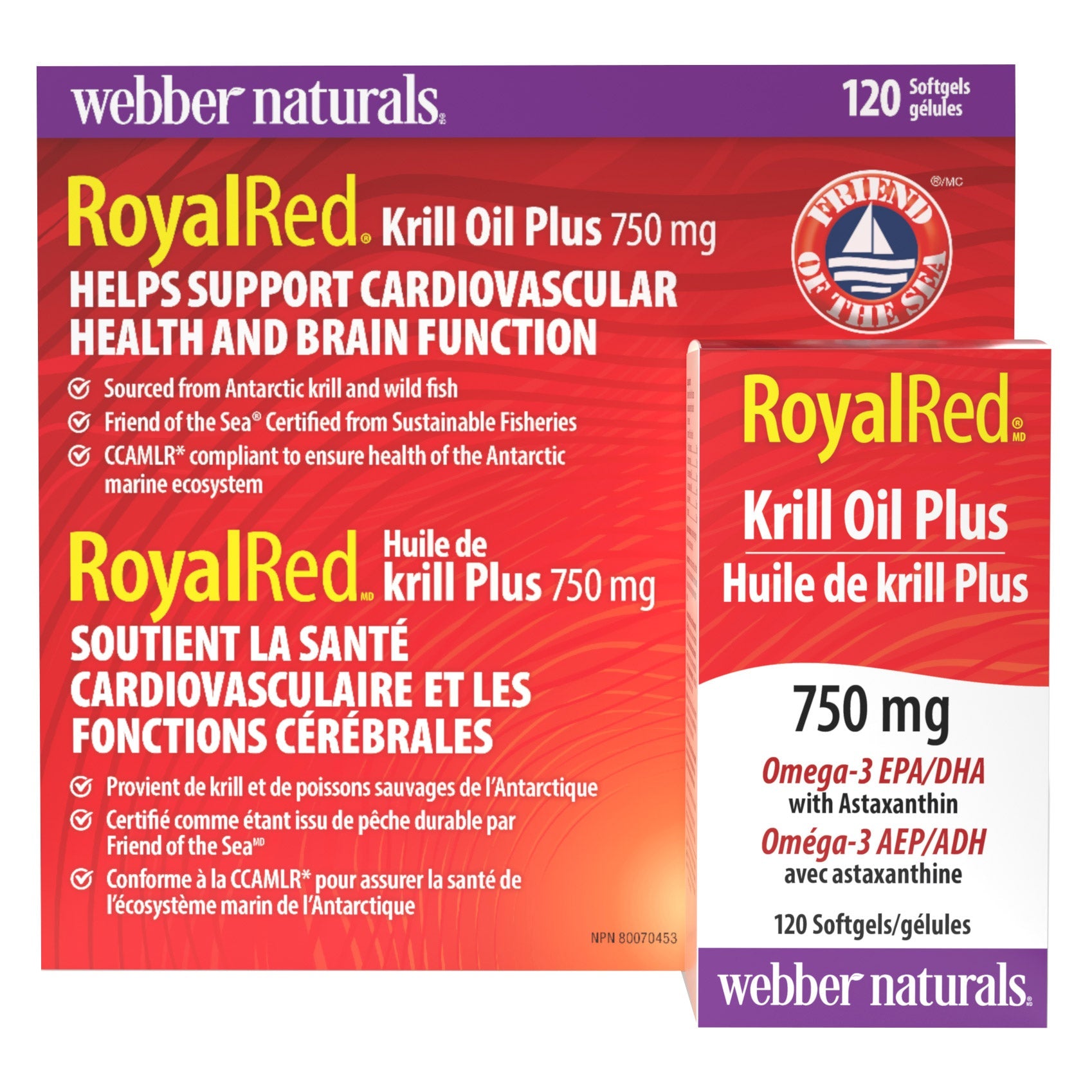Webber Naturals Royal Red 磷蝦油 750mg + 蝦紅素 (120粒) 產品圖片 3