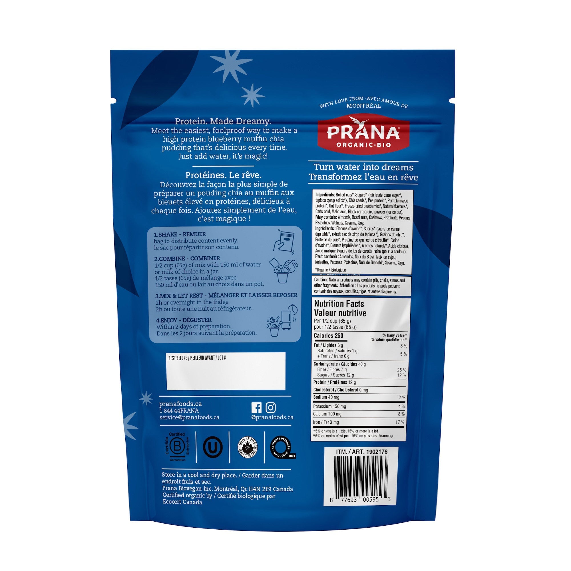 Prana Overnight Protein 高蛋白奇亞籽隔夜燕麥 (780g x 2包) 產品圖片 2