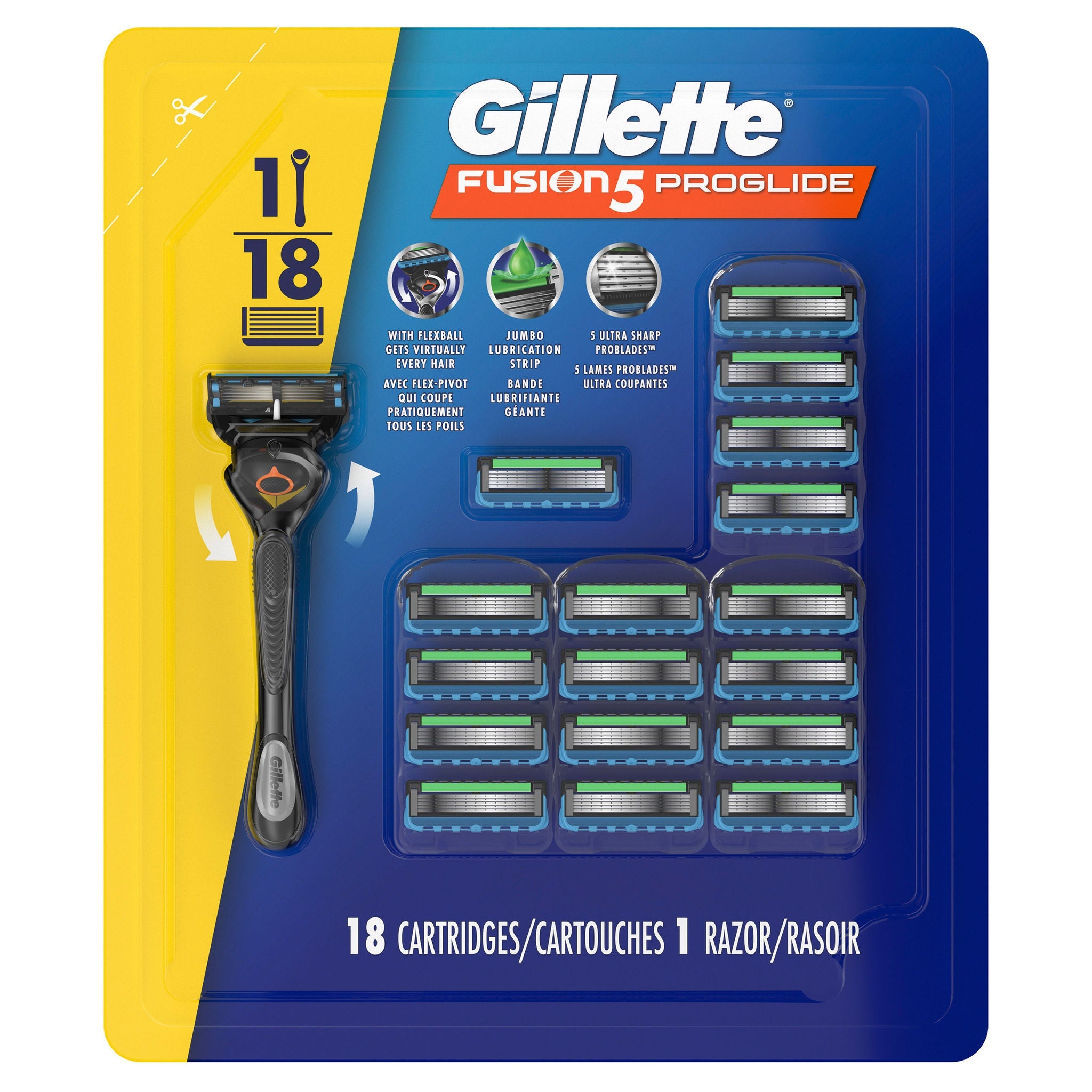 Gillette Fusion5 ProGlide FlexBall 男士剃鬚刀|1手柄+18替換刀頭 產品圖片 1