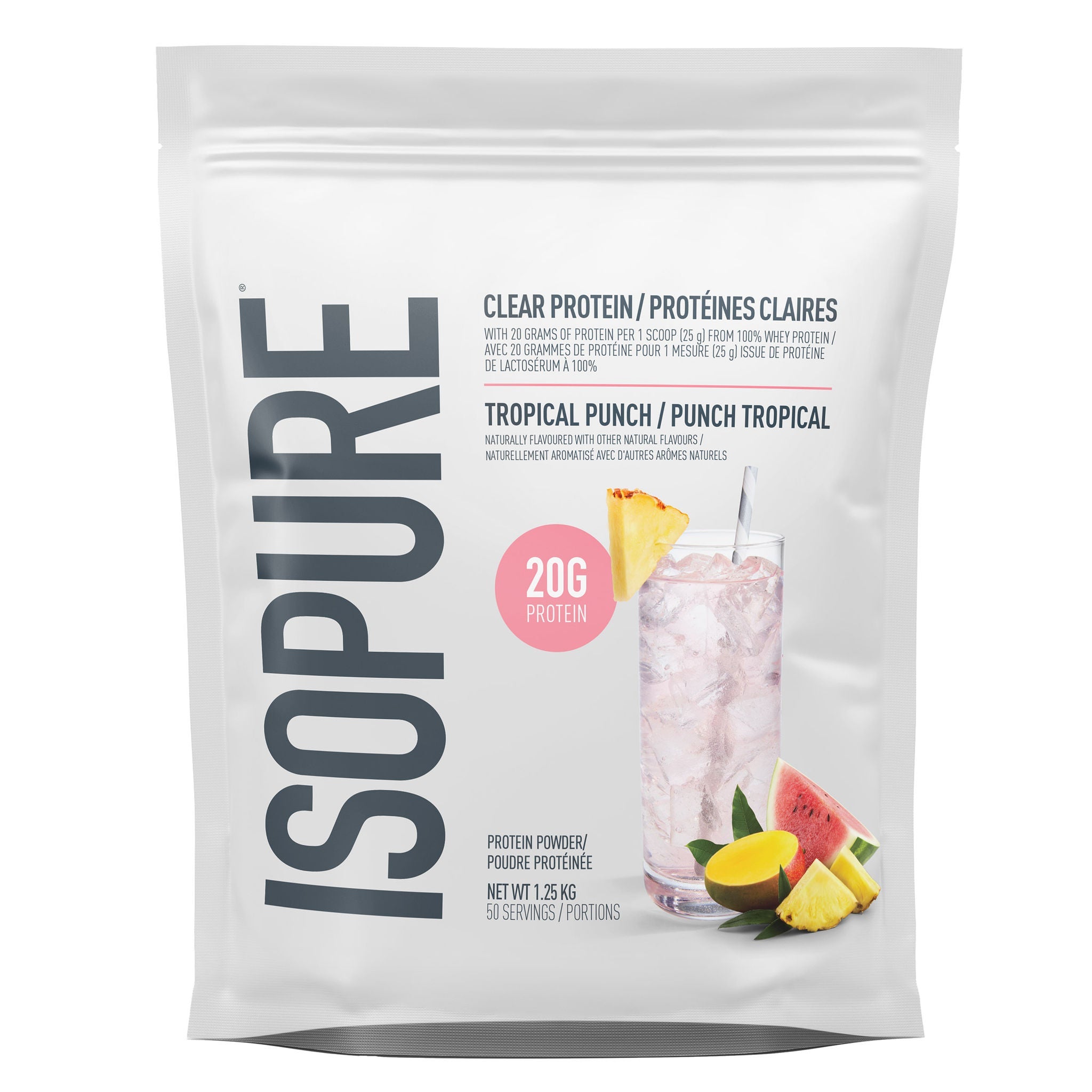 Isopure Clear Protein 清爽透明乳清蛋白粉 熱帶水果味 (1.25kg) 產品圖片 1