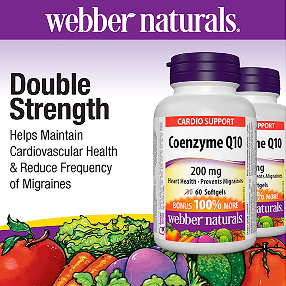 Webber Naturals 輔酶Q10 200mg 軟膠囊 (60粒 x 2樽) 產品圖片 2