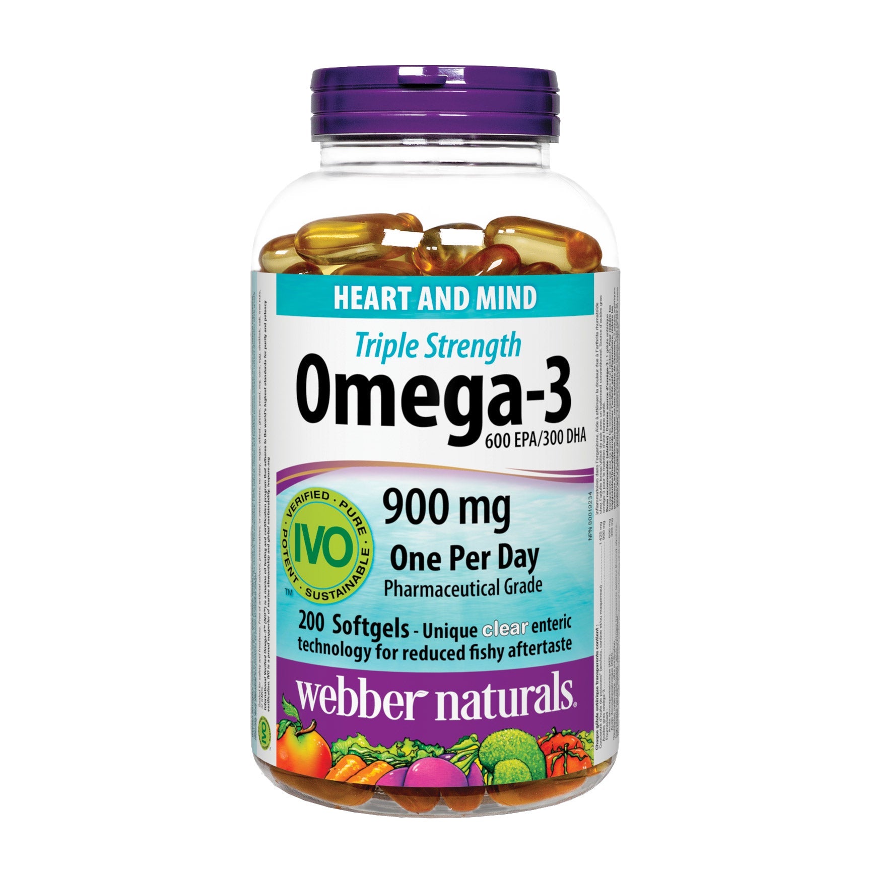 Webber Naturals 三倍濃度 Omega-3 魚油軟膠囊 600mg EPA + 300mg DHA (200粒) 產品圖片 1