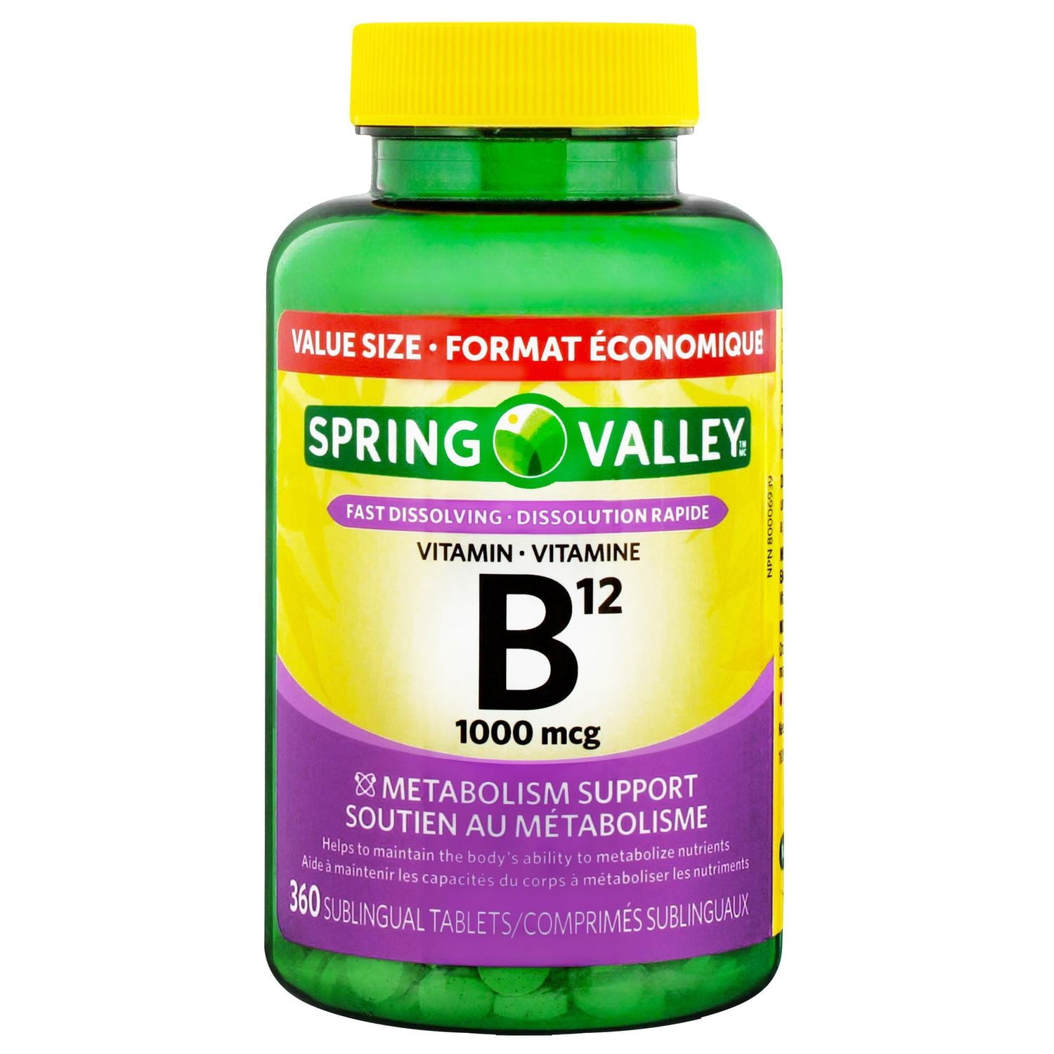 Spring Valley 甲鈷胺維他命B12 1000mcg 舌下快溶片 (360片) 產品圖片 1