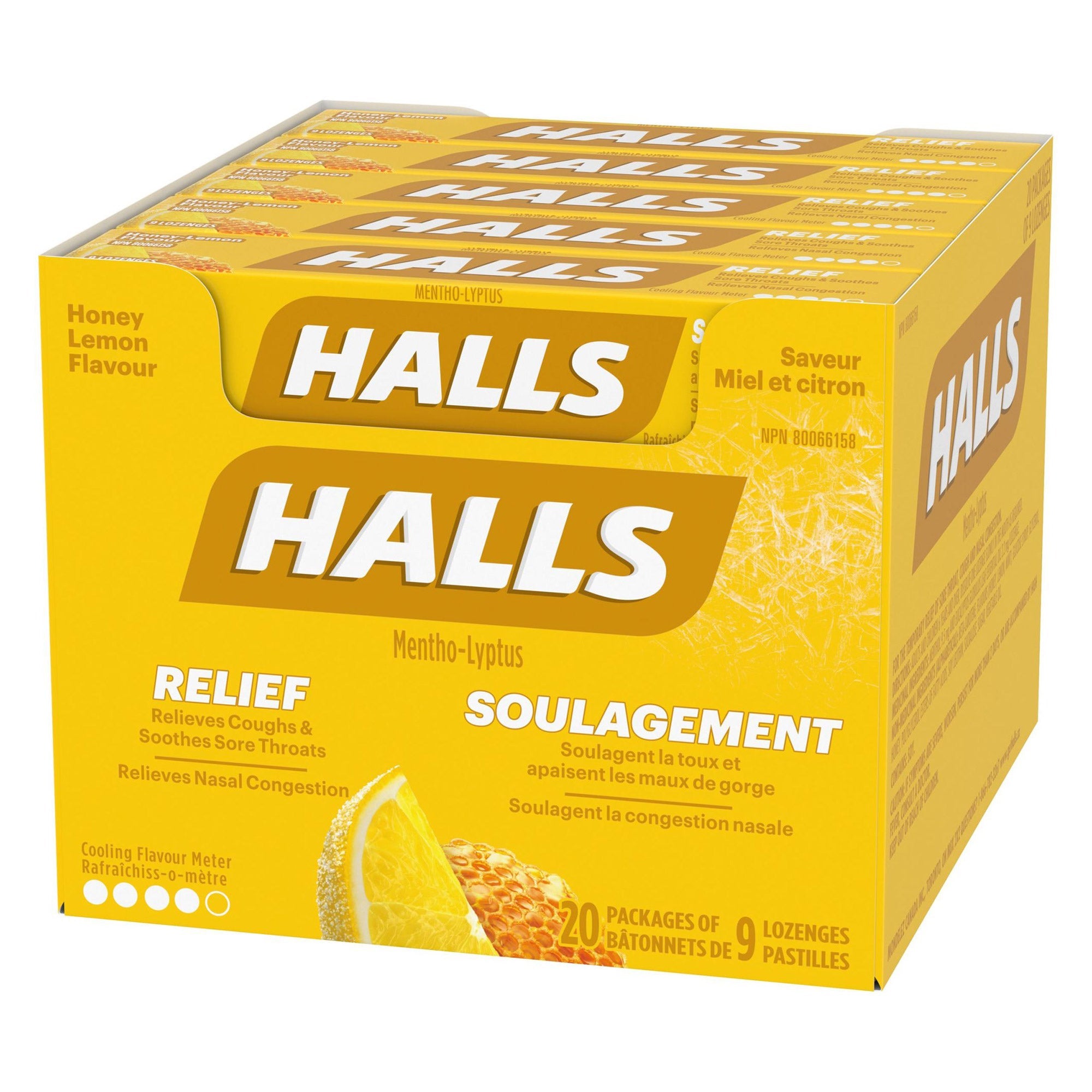 Halls 蜂蜜檸檬味潤喉糖 (9粒 x 20包) 產品圖片 1