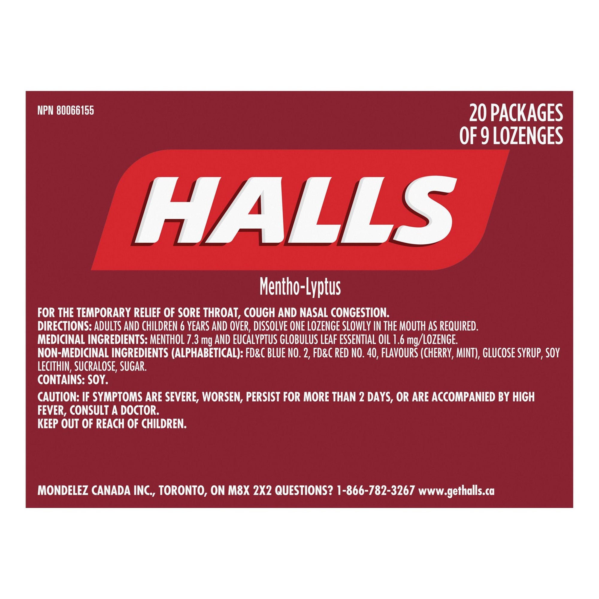 Halls 櫻桃味潤喉糖 (9粒 x 20包) 產品圖片 3