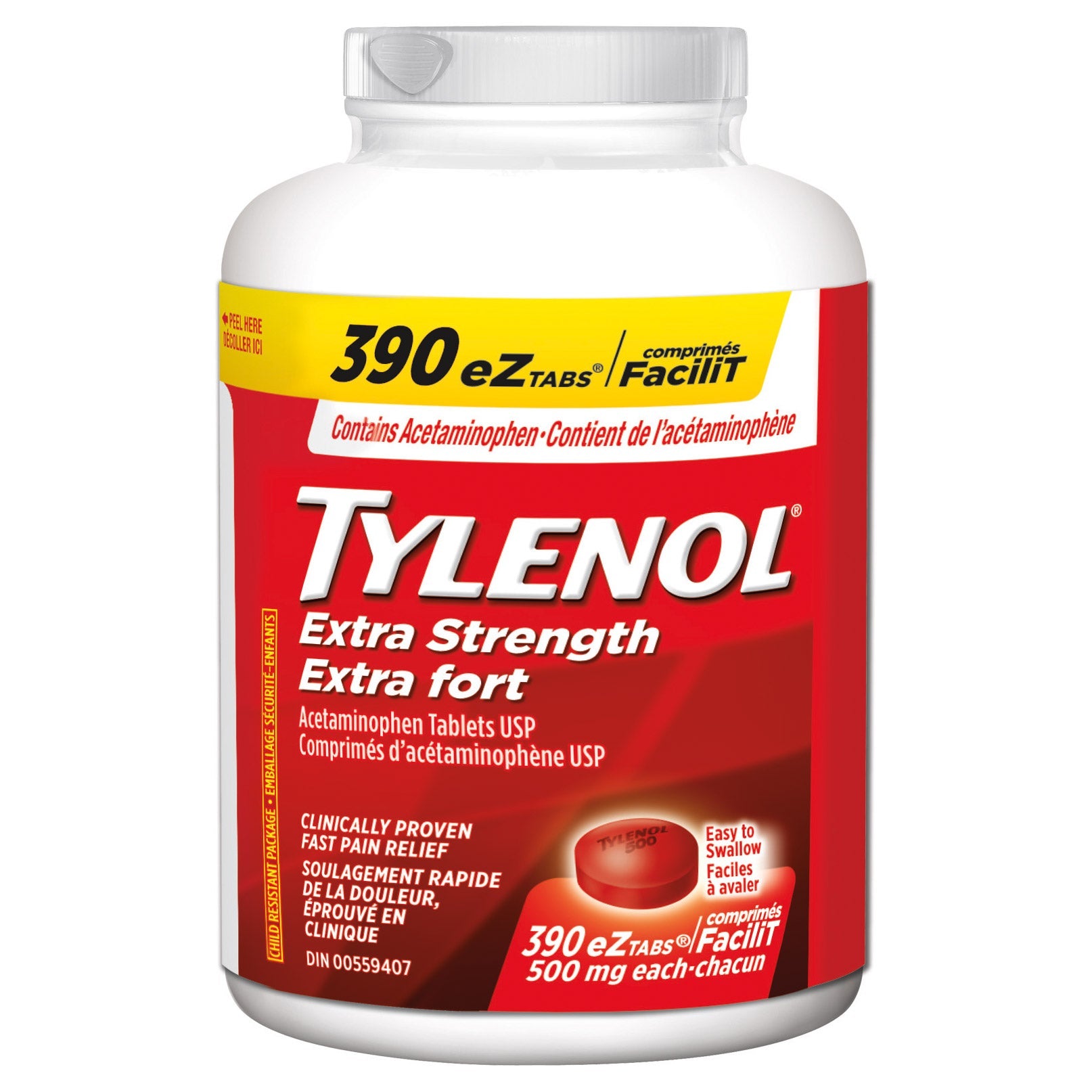 Tylenol 特強撲熱息痛 500mg eZtabs 止痛退燒片 (390片) 產品圖片 1