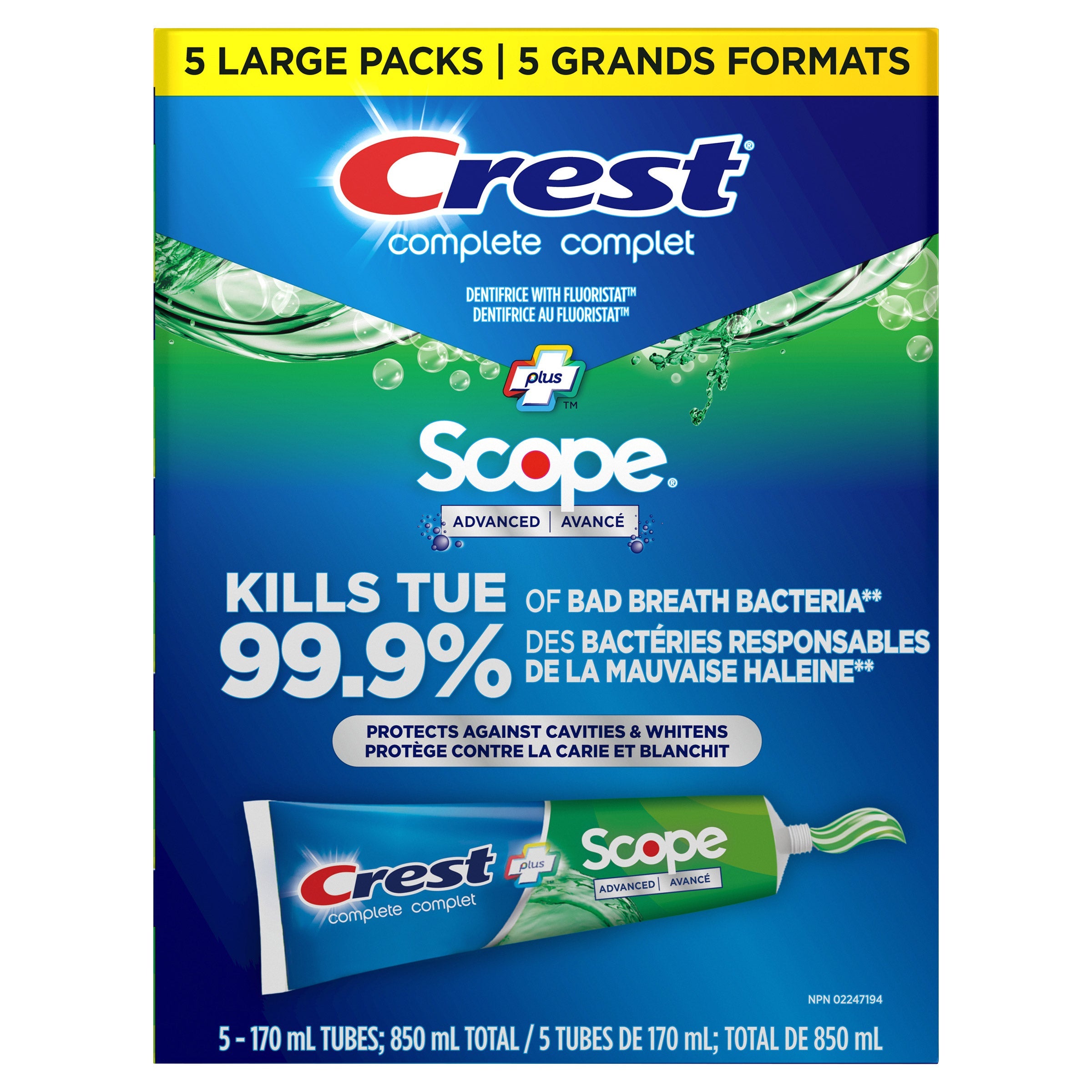 Crest 牙膏 (170mL x 5) 產品圖片1