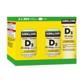 Kirkland Signature 維他命D3 1000IU (360片 x 2樽) 產品圖片 1
