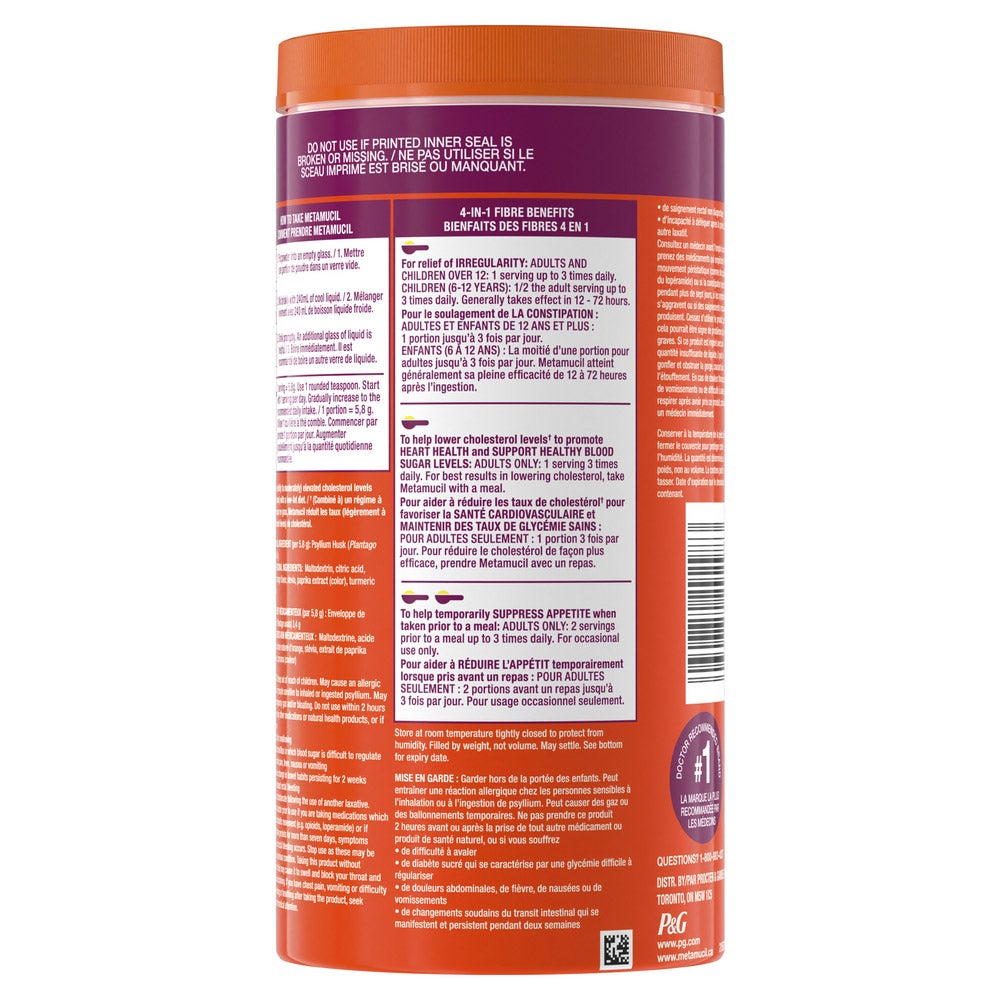 Metamucil Premium Blend 甜菊糖纖維粉 (114份 x 2罐) 產品圖片 3