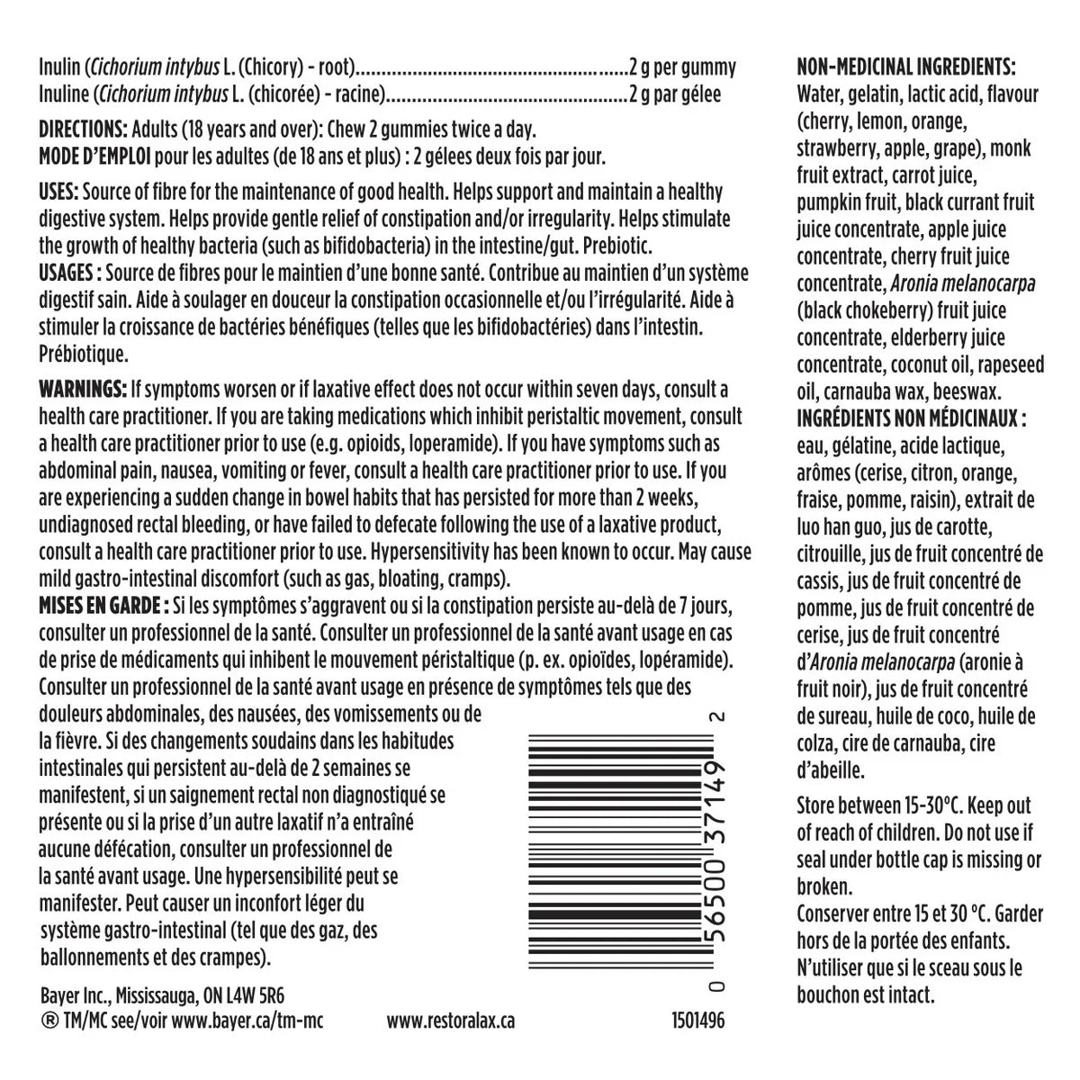 RestoraFIBRE 益生元纖維軟糖 (天然果味) 280粒 (140粒 x 2樽) - canadahk