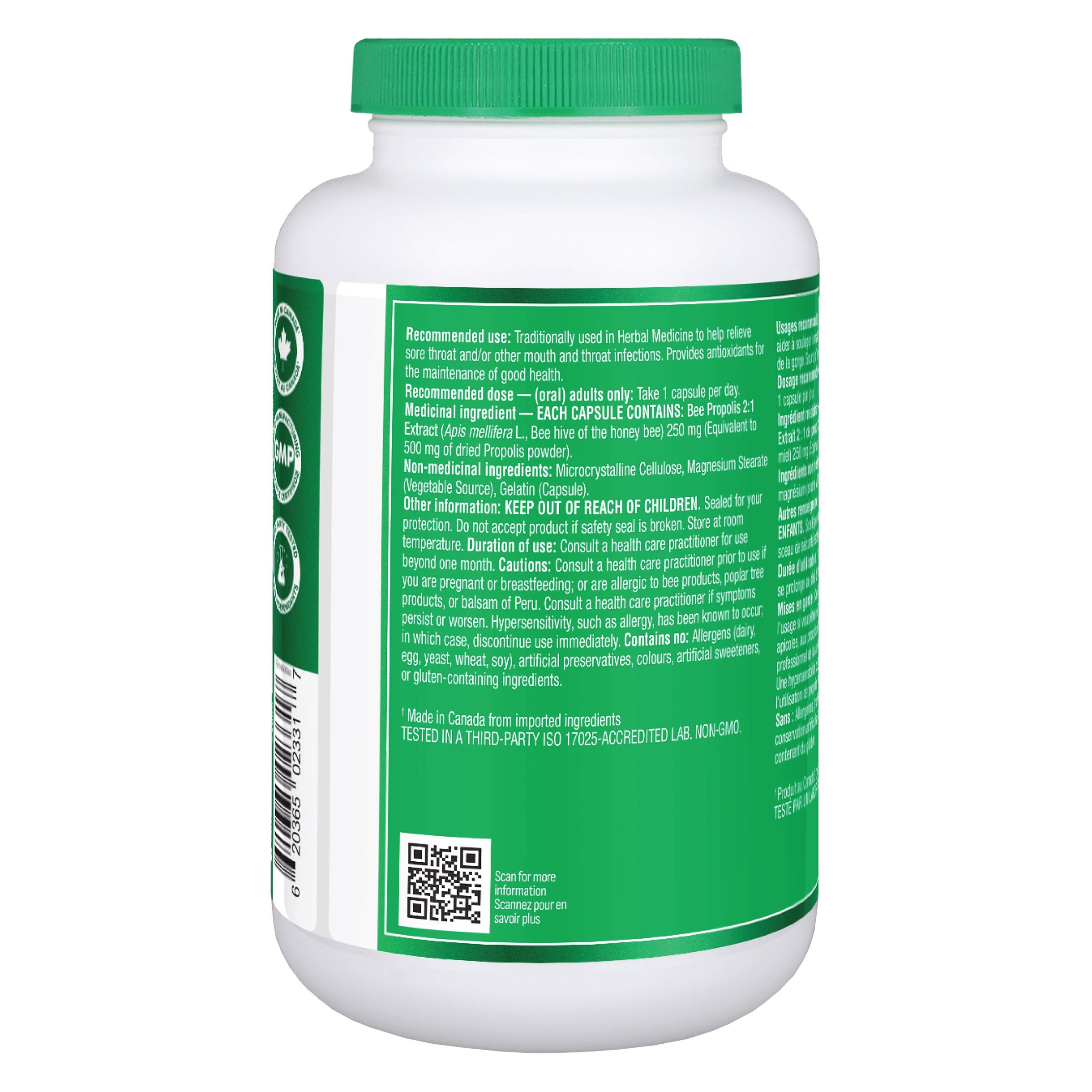 Organika 蜂膠 Bee Propolis 500mg 膠囊 (200粒 x 2樽) 產品圖片 2