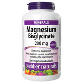 Webber Naturals 溫和甘氨酸鎂 (Magnesium Bisglycinate) 200mg (300粒 植物膠囊) - canadahk