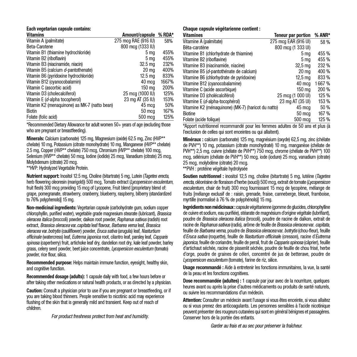 Webber Naturals 女士 50+ Most Complete 全效綜合維他命 (植物膠囊) 180粒 - canadahk