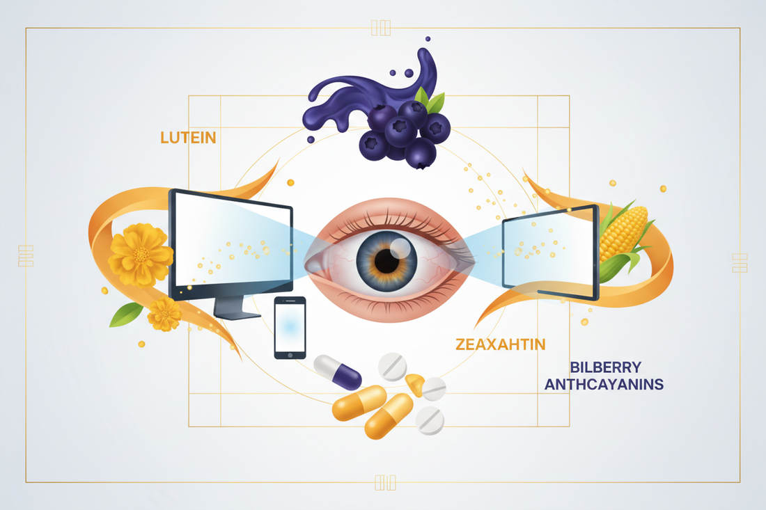 2026 螢幕焦慮救星：對抗數碼眼疲勞，拆解葉黃素、玉米黃素與藍莓花青素的「黃金比例」