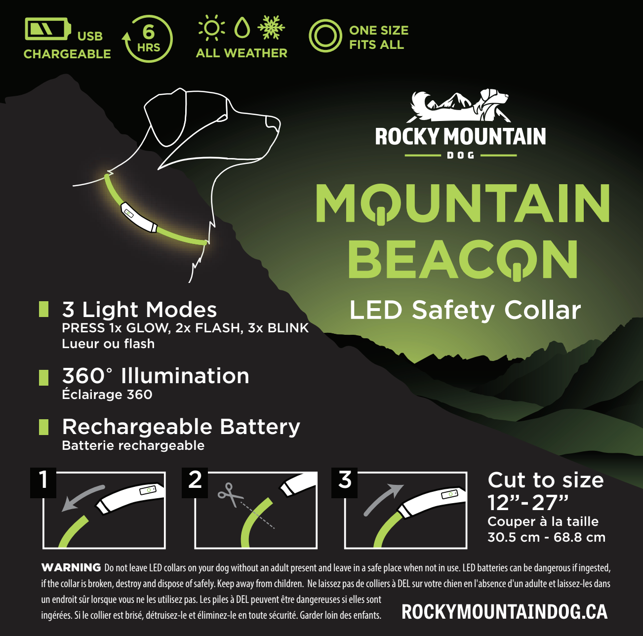 Rocky Mountain Dog Mountain Beacon｜LED Dog Safety Collar 狗狗用品 主產品圖