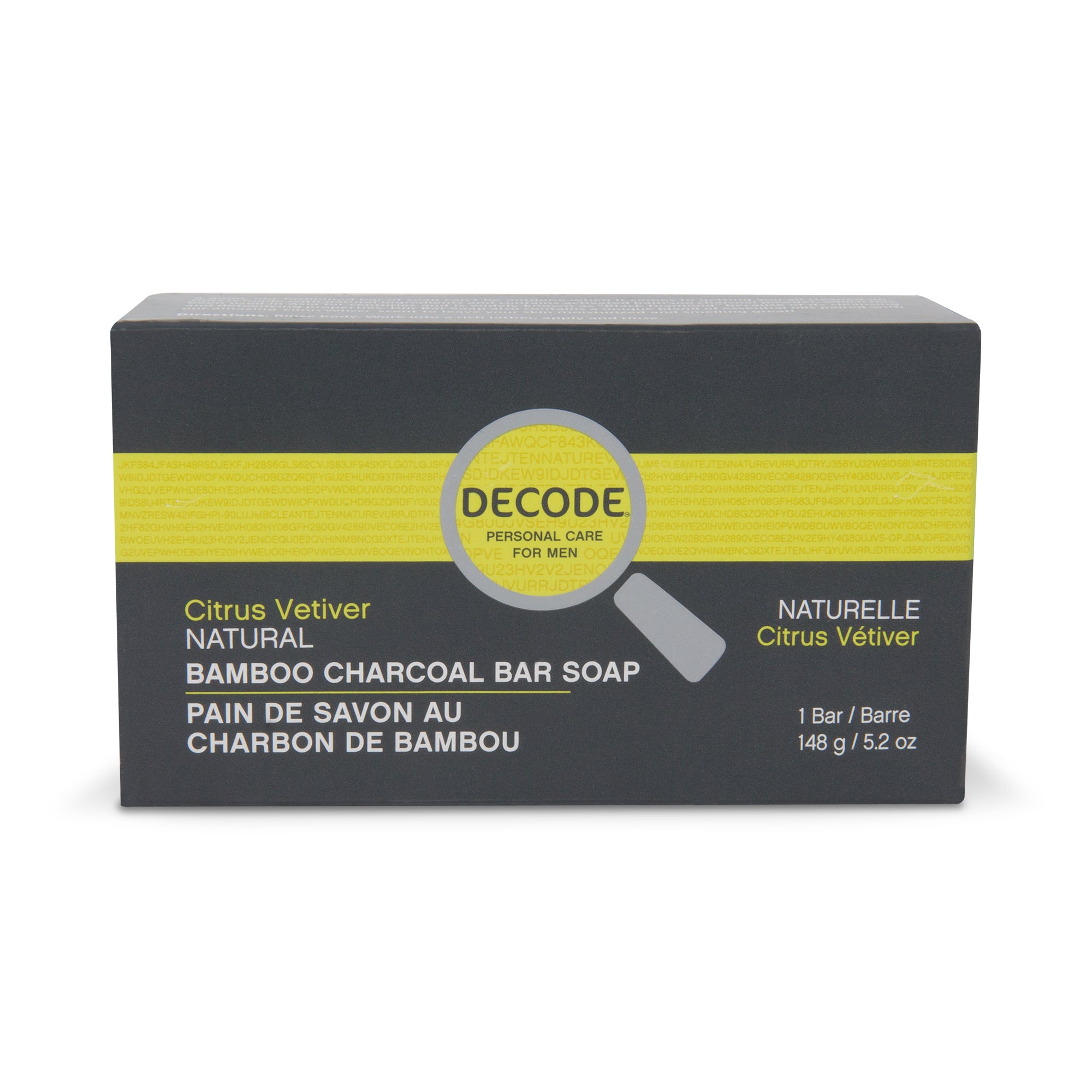 Hush Brands Decode Personal Care For Men 柑橘 Vetiver 竹纖維 Charcoal 潔膚皂｜148g 主產品圖