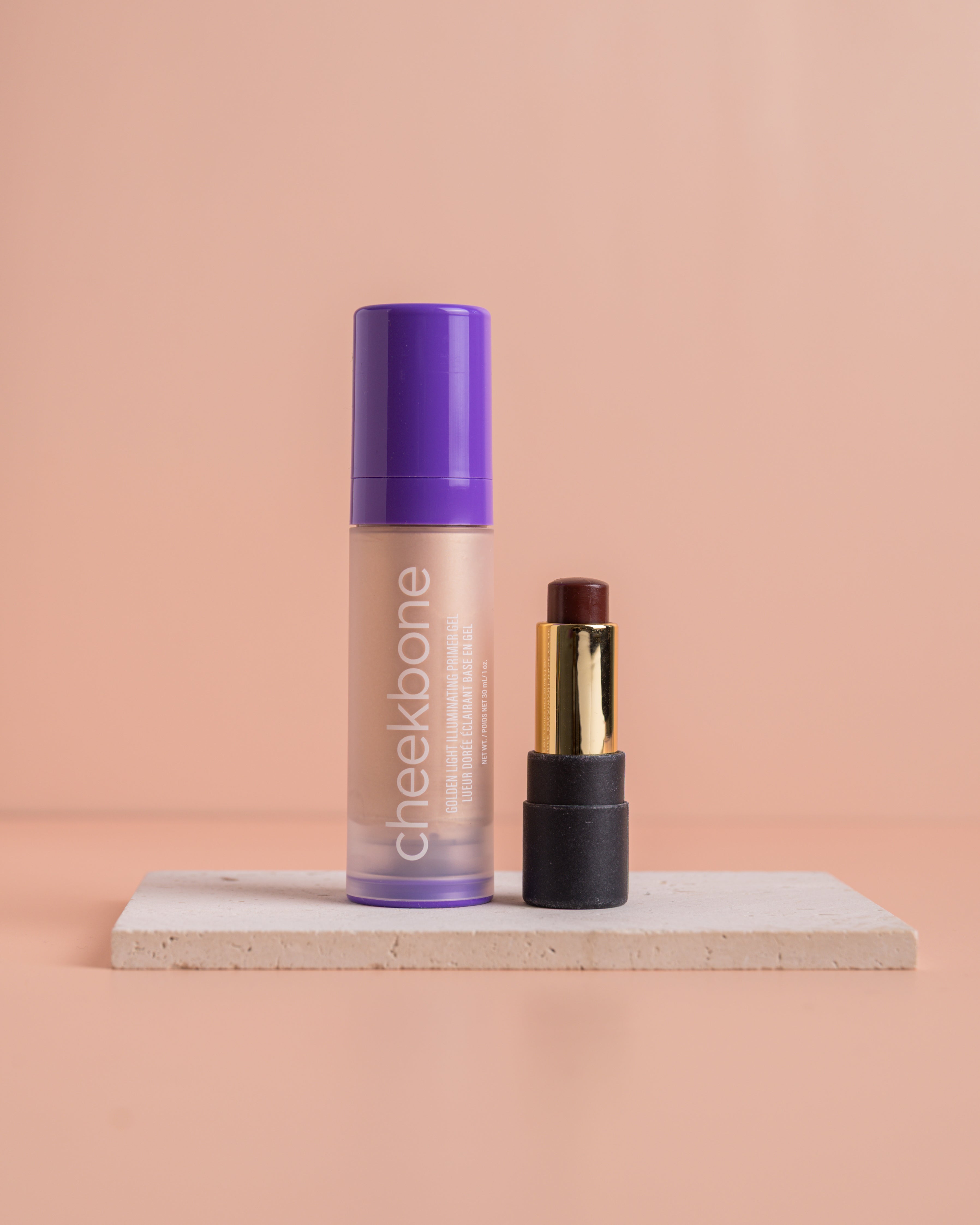 Cheekbone Beauty Illuminating Primer Gel & Hydrating 潤唇膏 Set｜Dewy 兩件套裝 in Golden Light 主產品圖