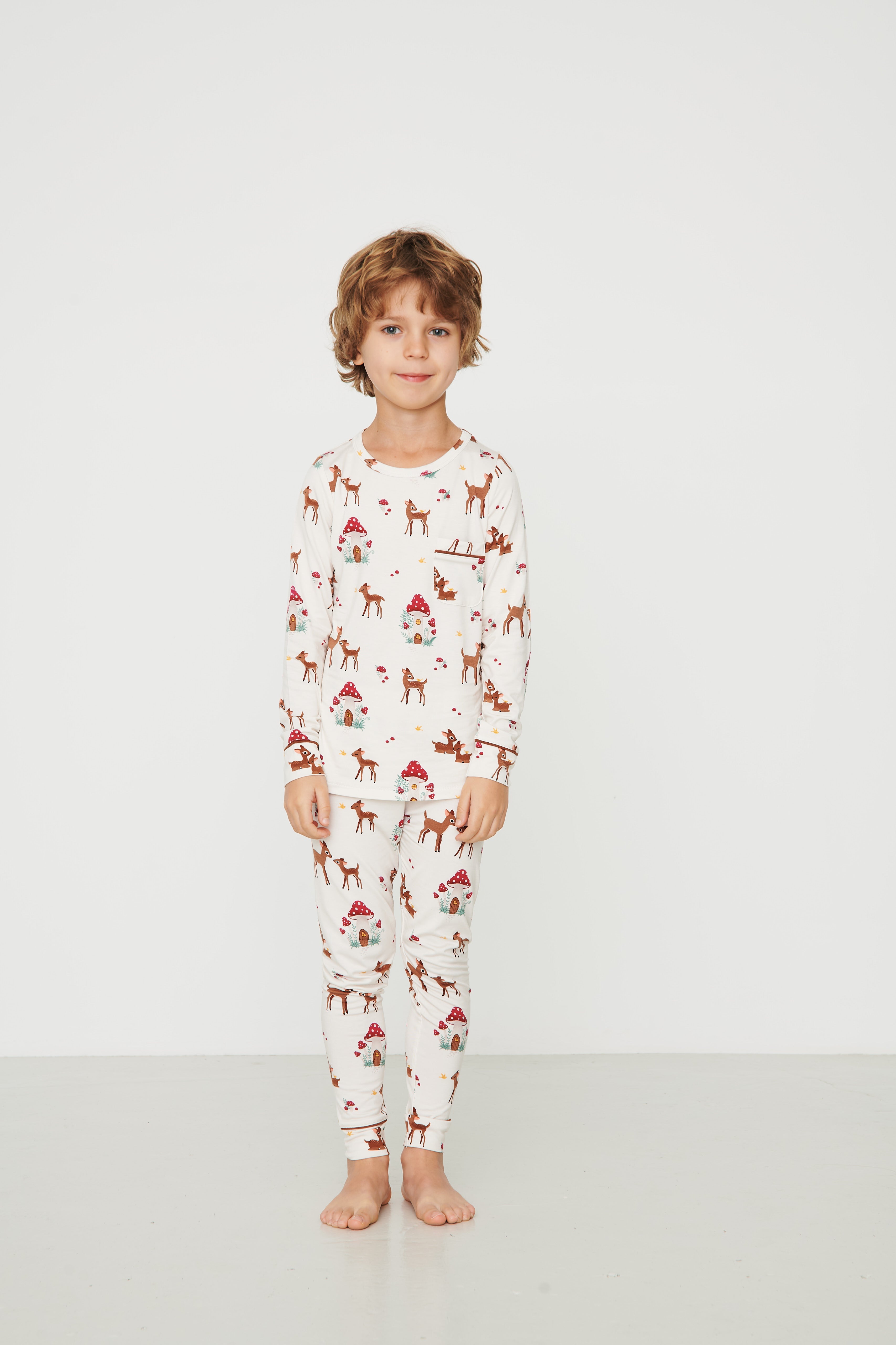Bambi & Birdie 兒童長袖長褲睡衣套裝 Bambi 小鹿圖案｜主產品圖片